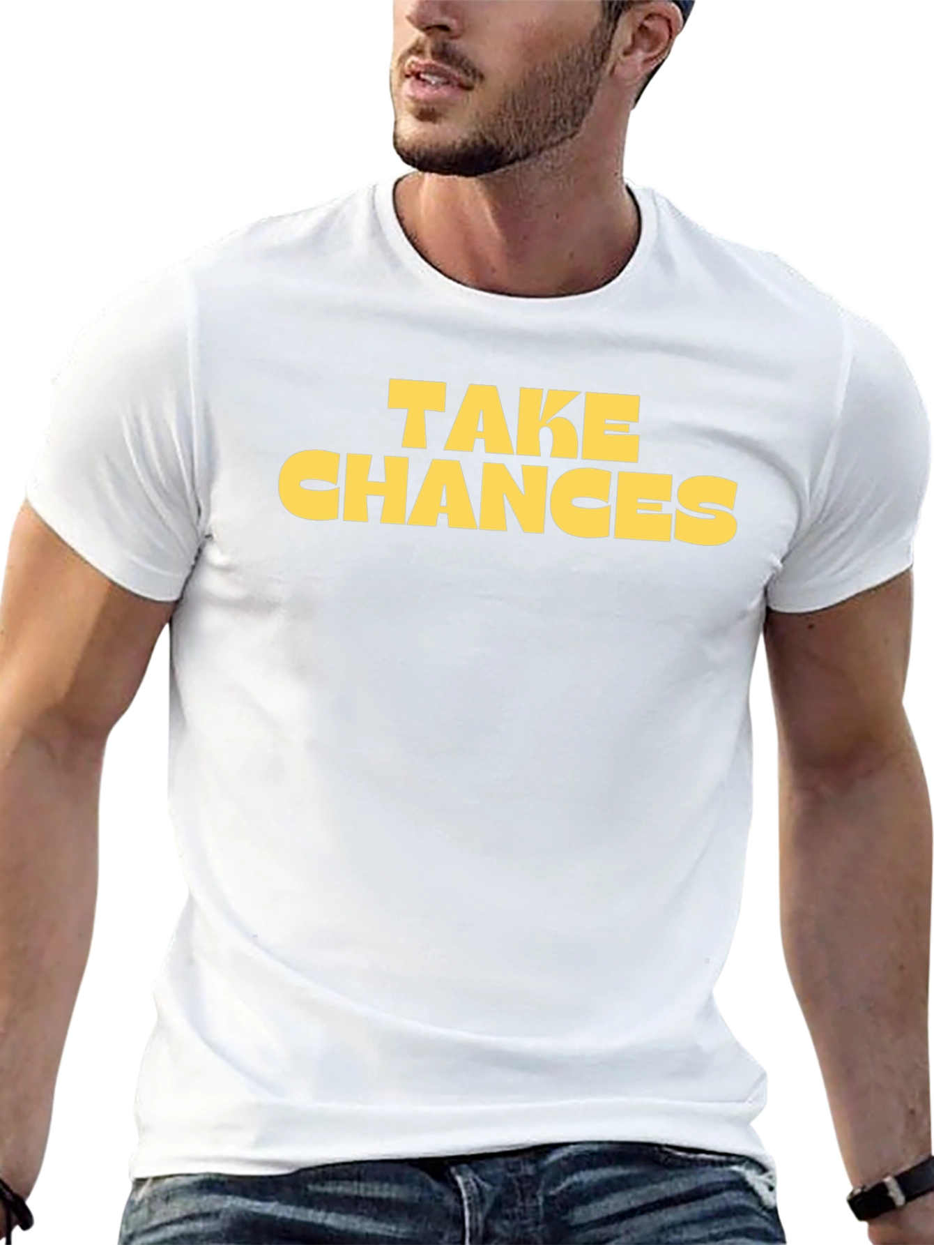 Black Take Chances Graphic Tee - Bold Statement Shirt view 13