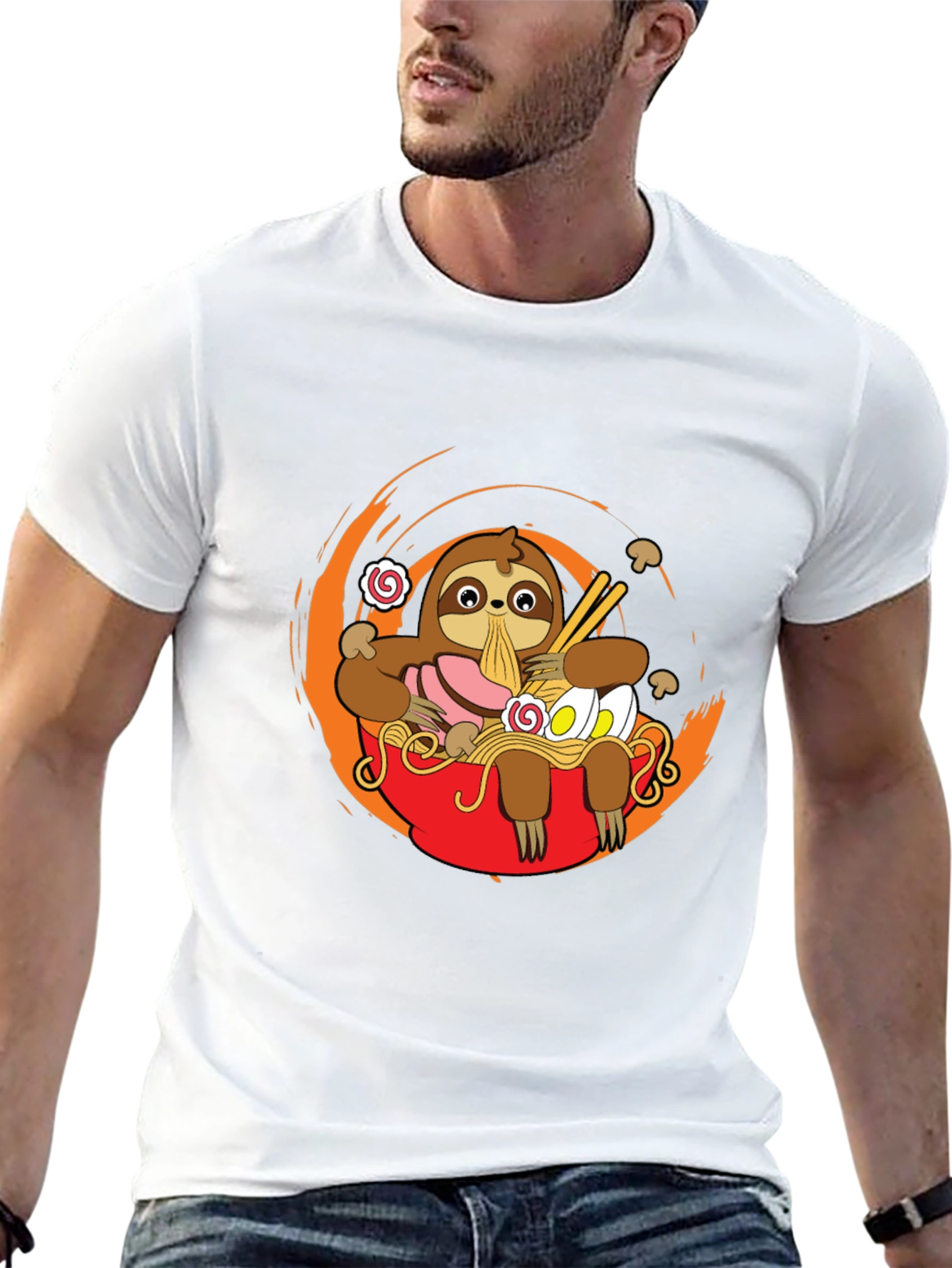 Sloth Ramen T-Shirt - Cute Noodle Lover Tee - 13