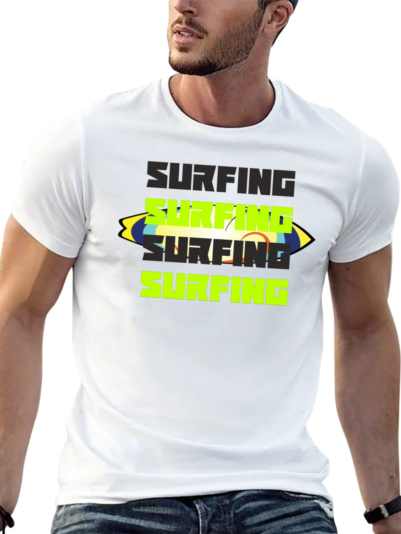 Black Surfing Graphic Tee - Black view 13