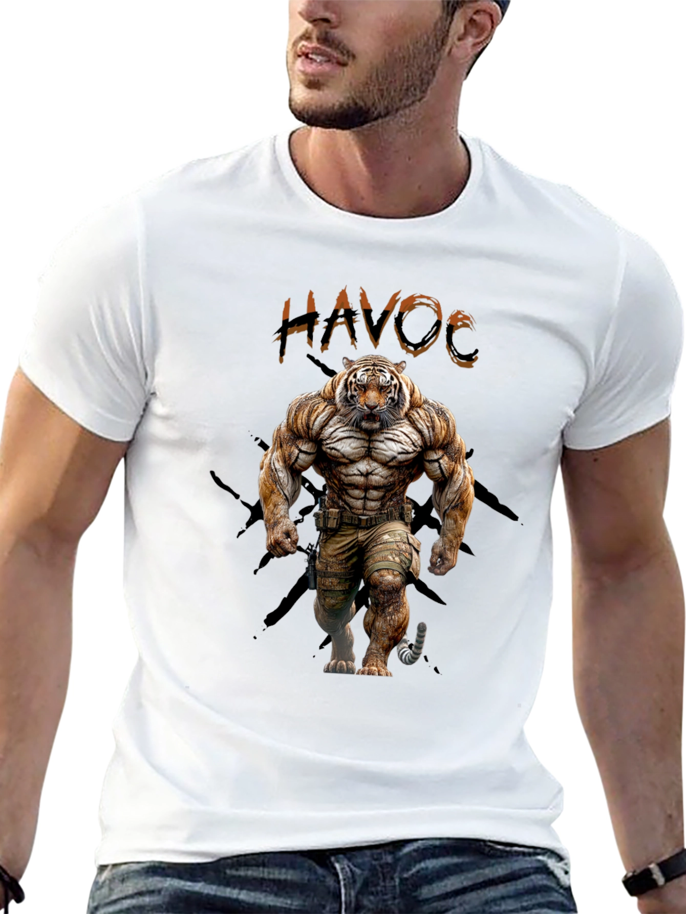 Black Havoc Tiger Graphic T-Shirt - Bold Design view 13