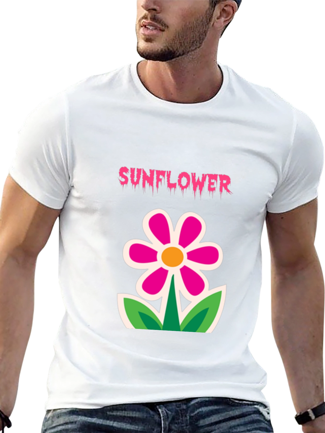 Black Sunflower Graphic Tee - Fun Floral Design view 13
