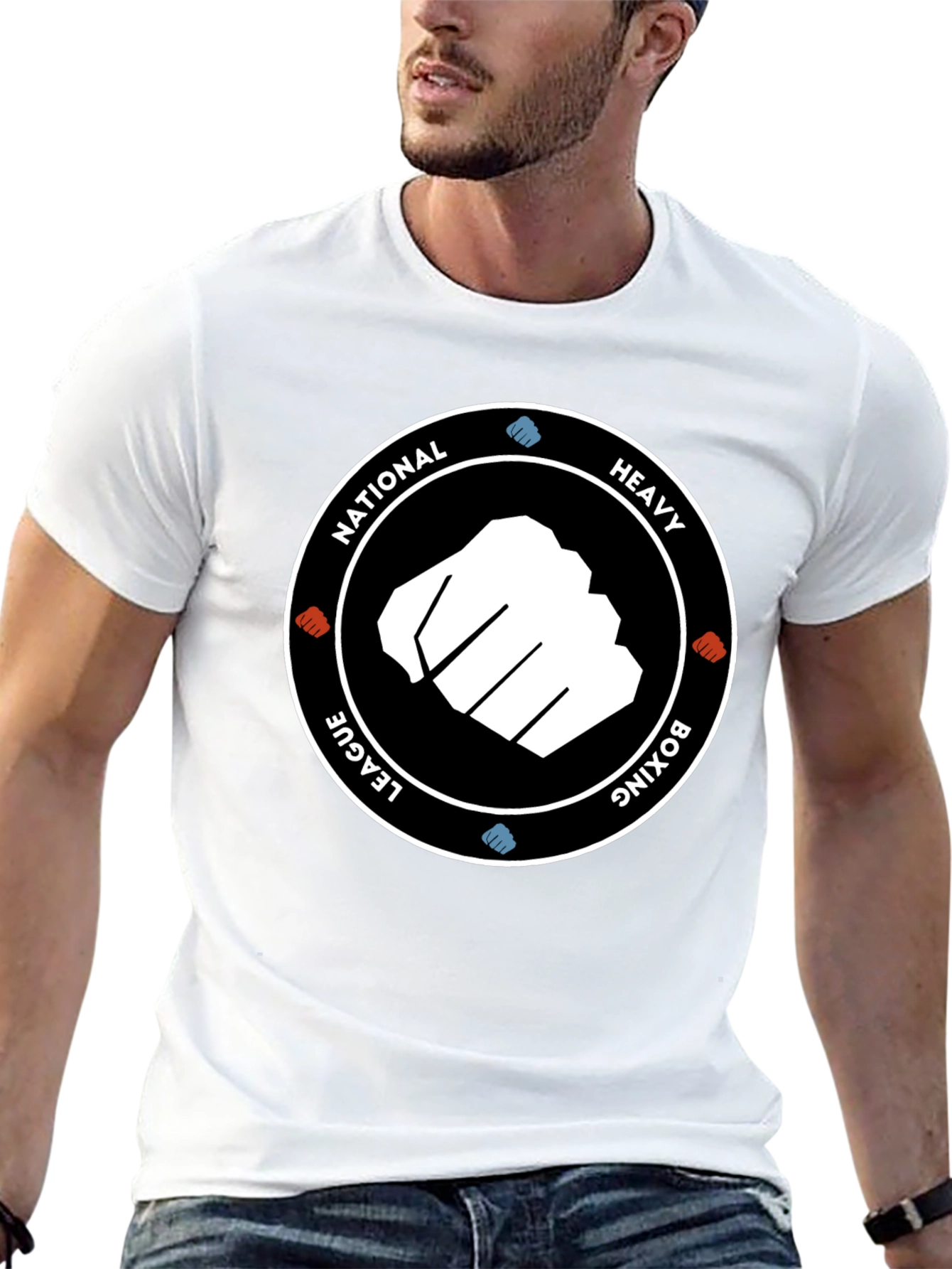 Black National Heavy Boxing League Black T-Shirt view 13