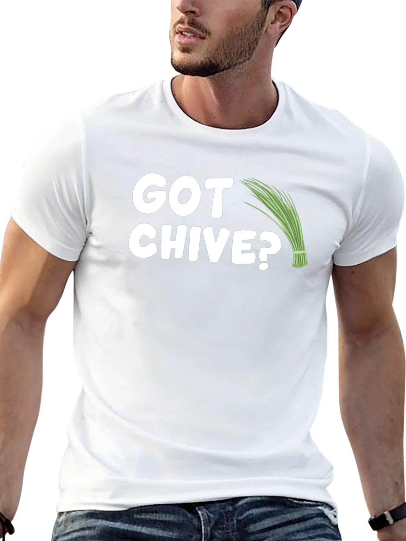 Black Got Chive? Funny Herb T-Shirt view 13