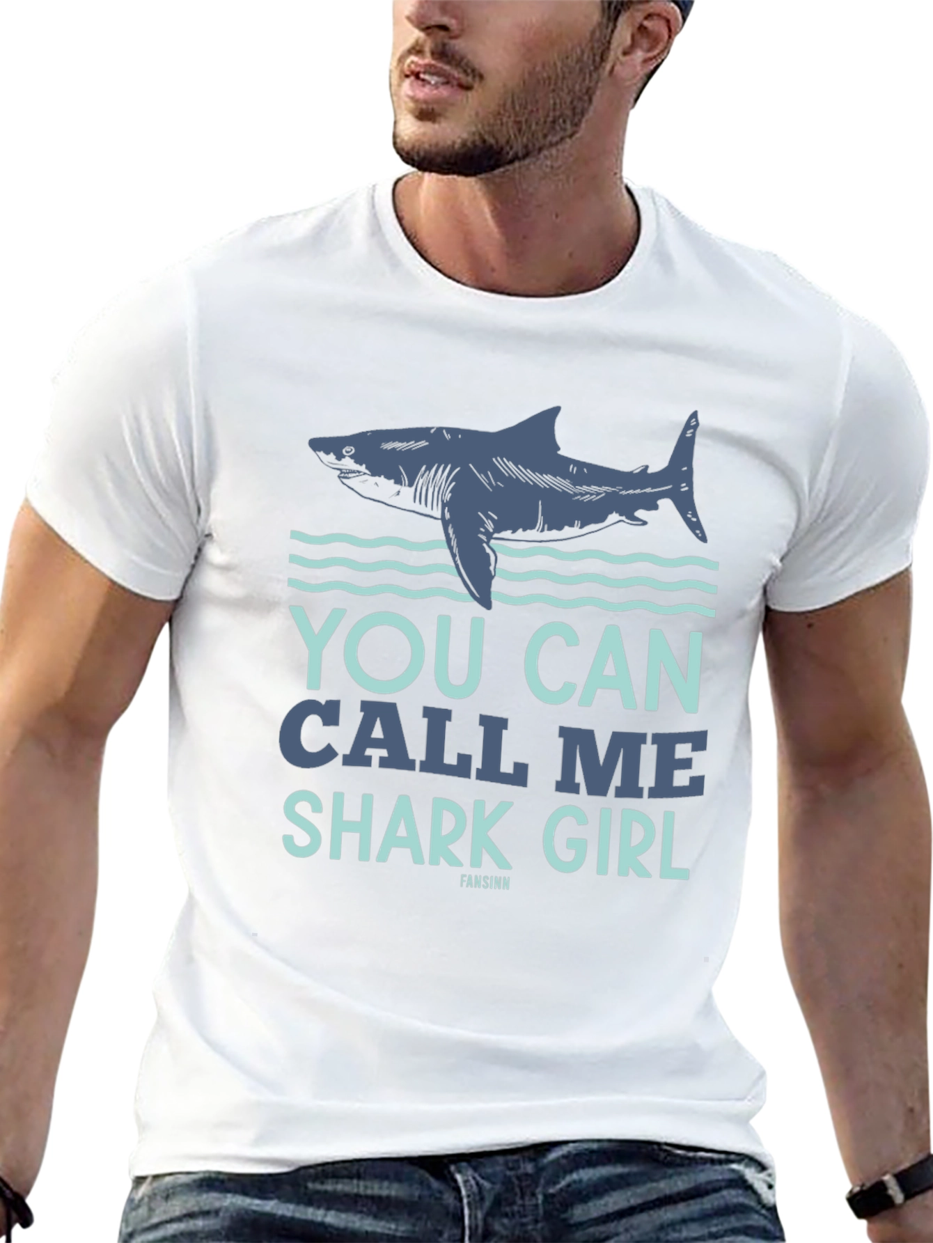 Black You Can Call Me Shark Girl Black T-Shirt view 13