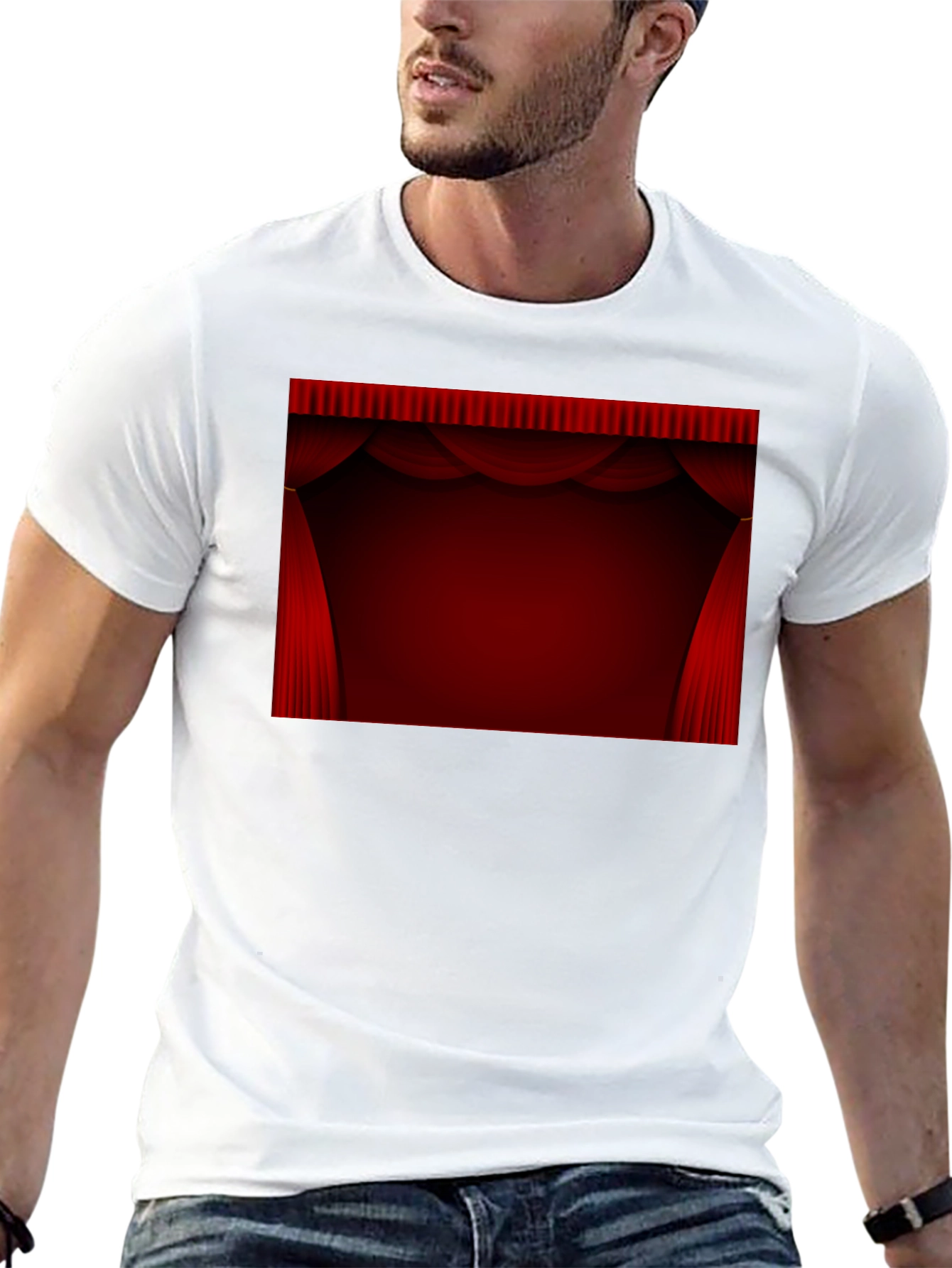 Black Stage Curtain Graphic Black T-Shirt view 13