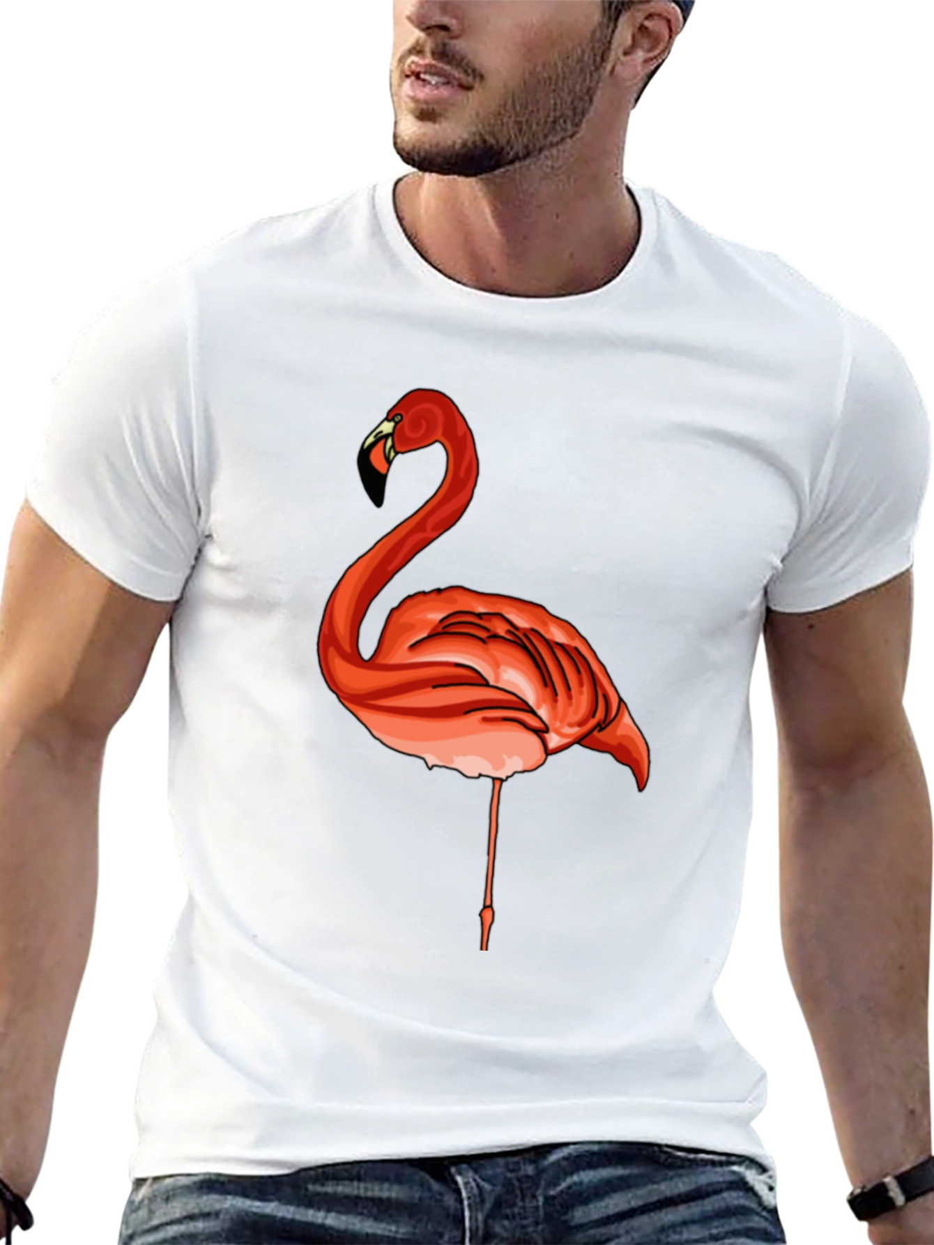 Black Flamingo Graphic Tee - Casual Black T-Shirt view 13