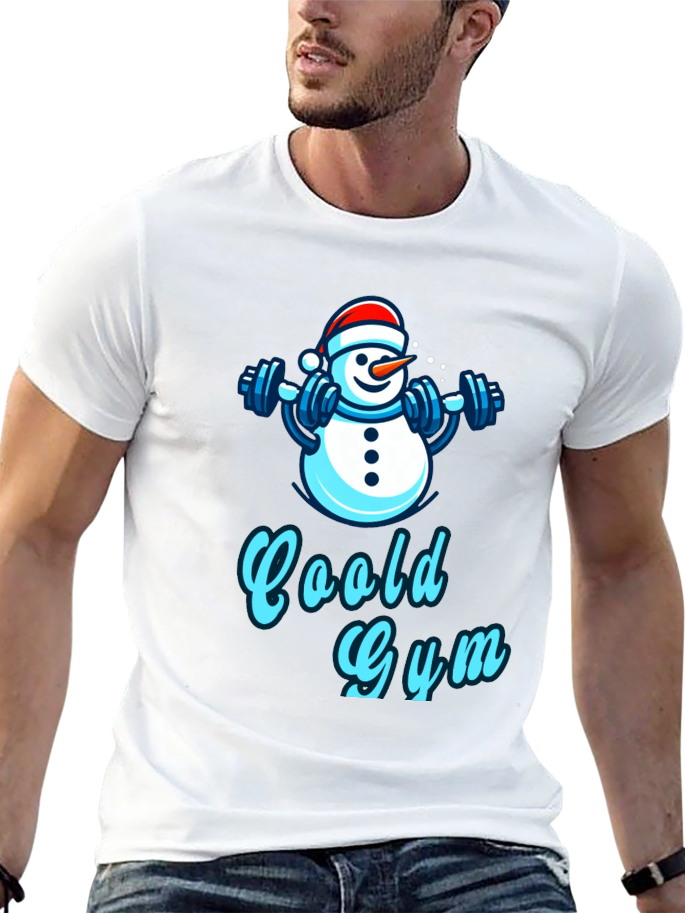 Black Cool Gym Snowman Black T-Shirt view 13