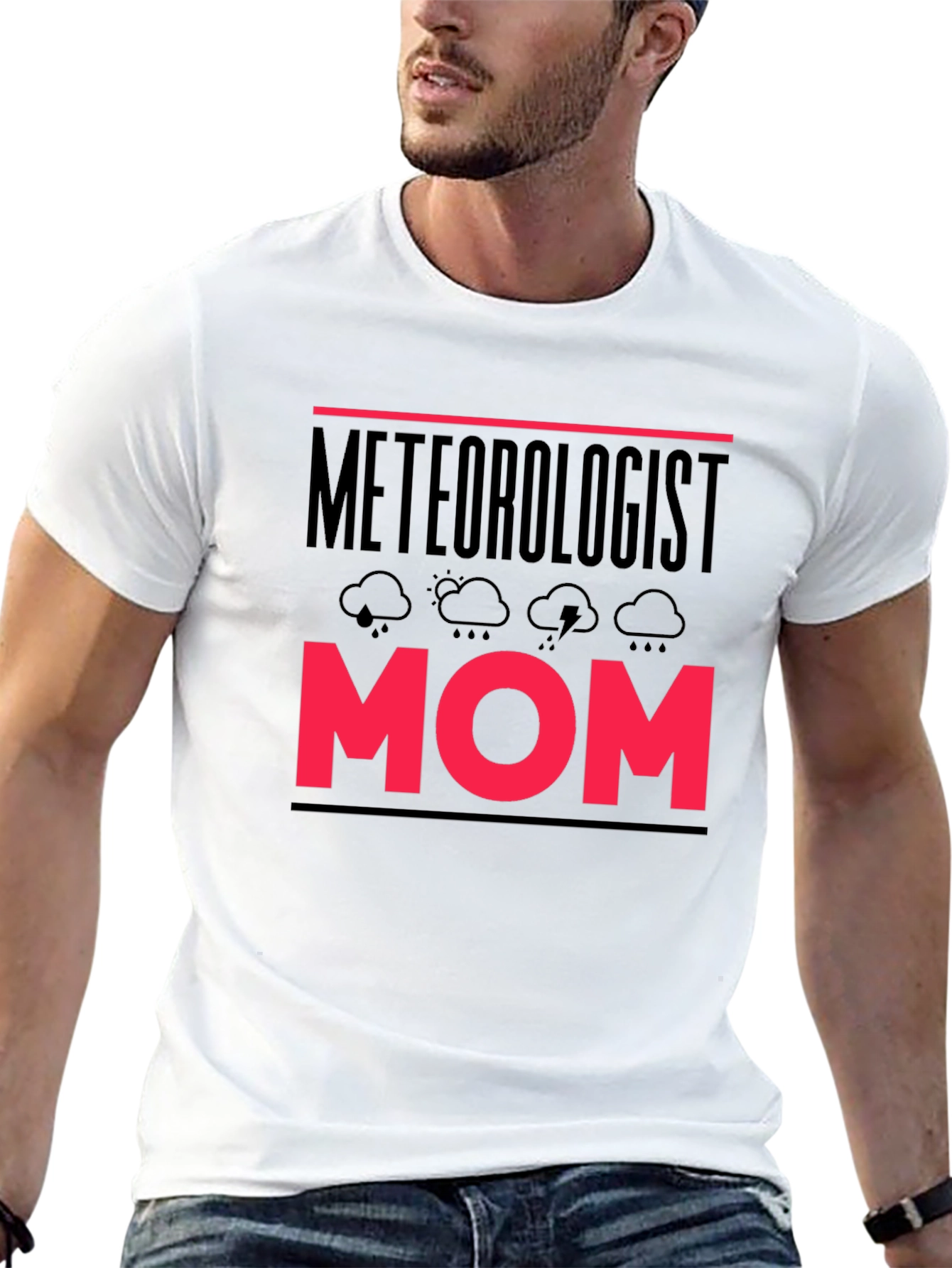 Black Meteorologist Mom Graphic Tee - Weather Loving Mother T-Shirt view 13