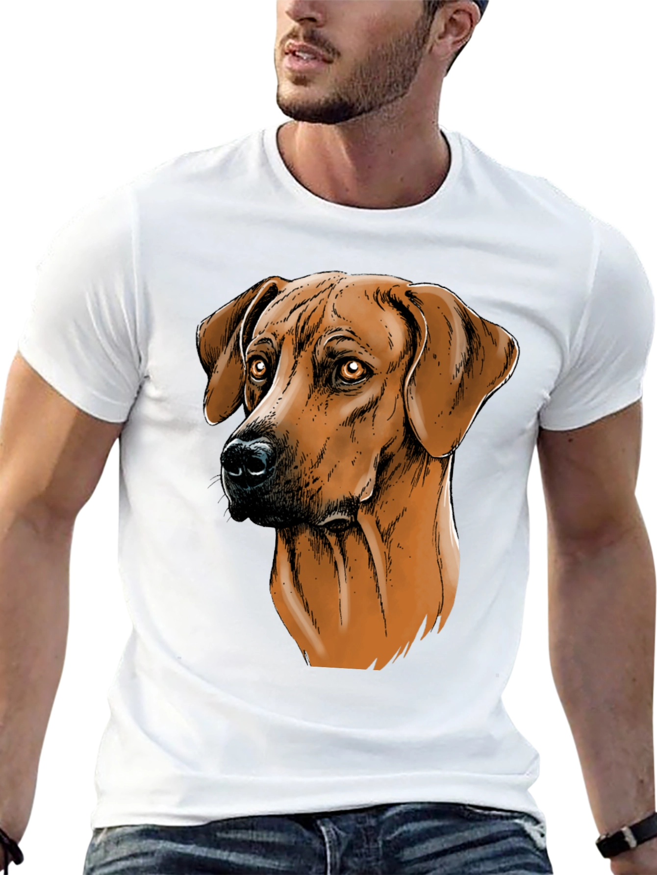 Black Rhodesian Ridgeback Dog Graphic T-Shirt view 13