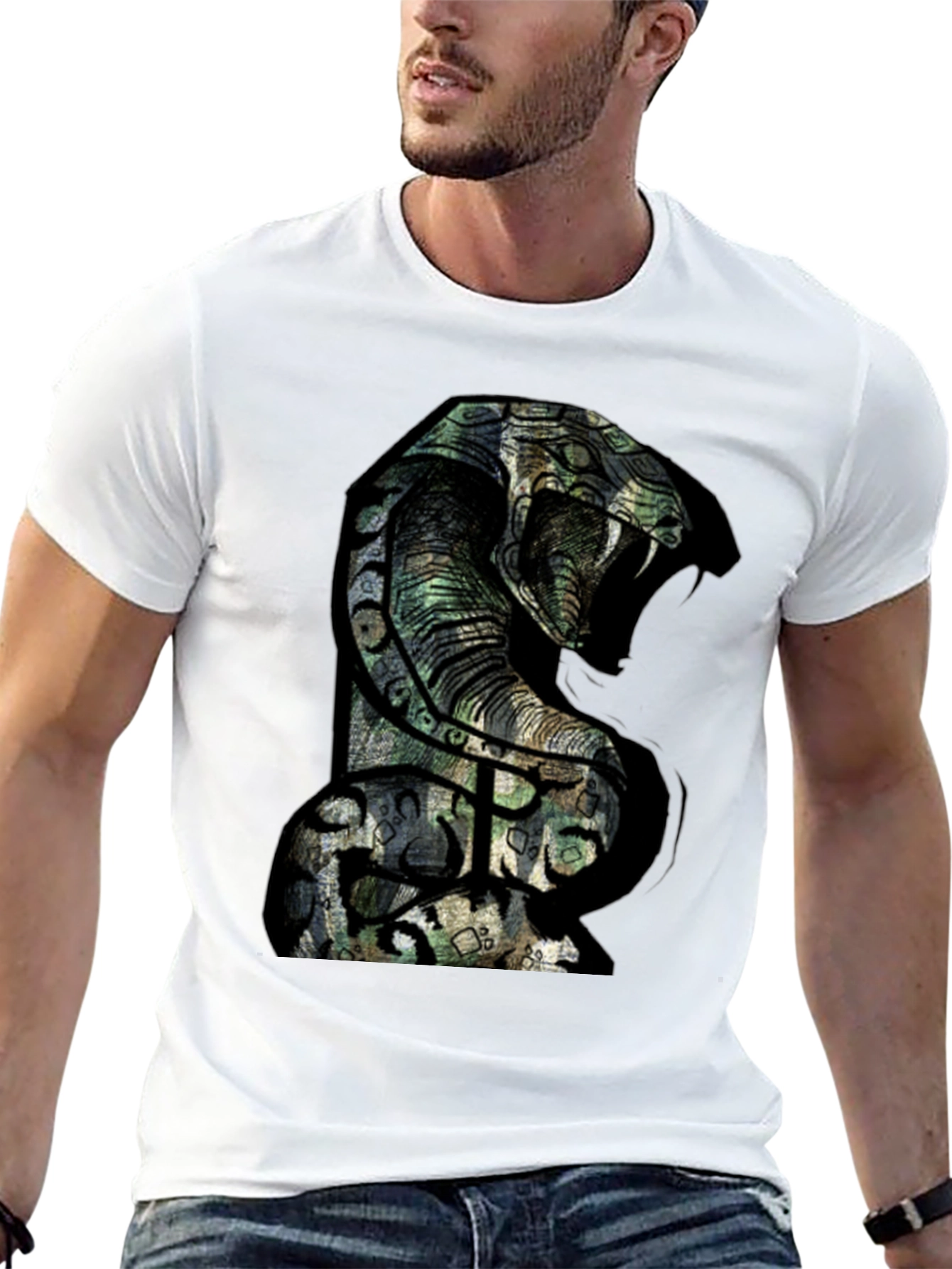 Men's Cobra Graphic T-Shirt - Bold Snake Design - 13