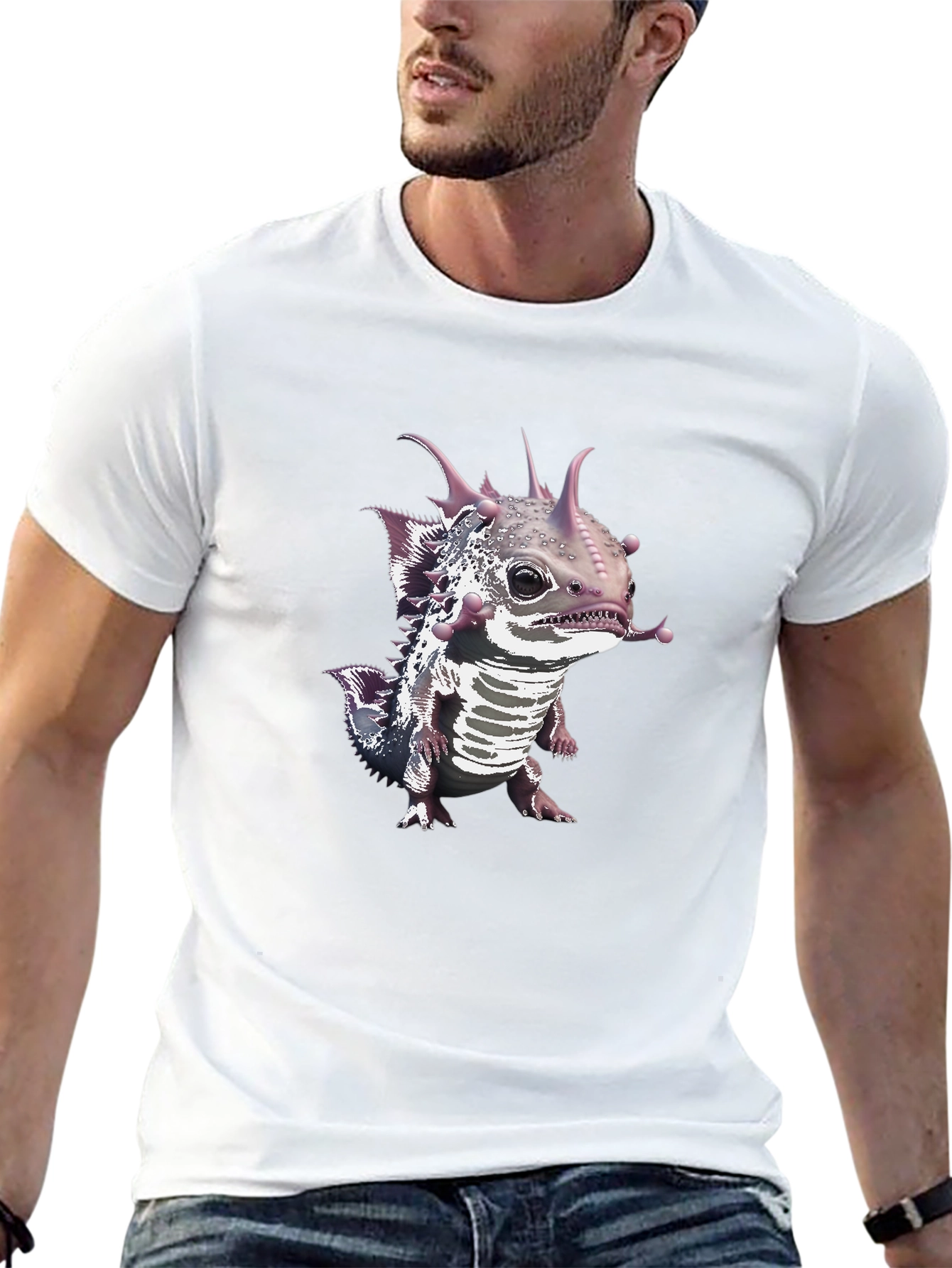 Black Axolotl Graphic Tee - Black Unisex T-Shirt view 13