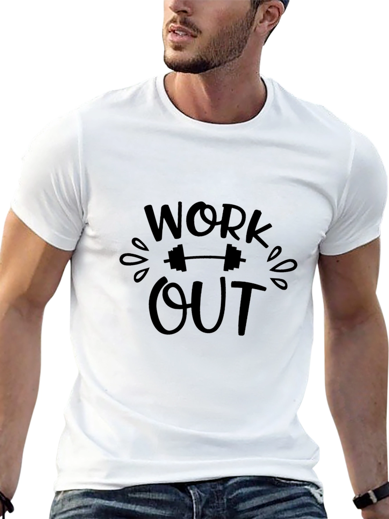 Black Work Out Graphic Black T-Shirt view 13