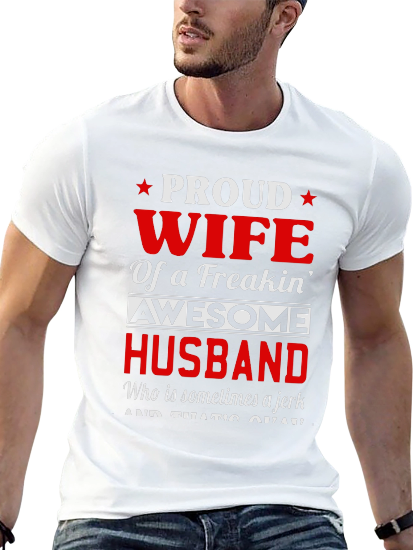 Black Proud Wife of Awesome Husband T-Shirt view 13