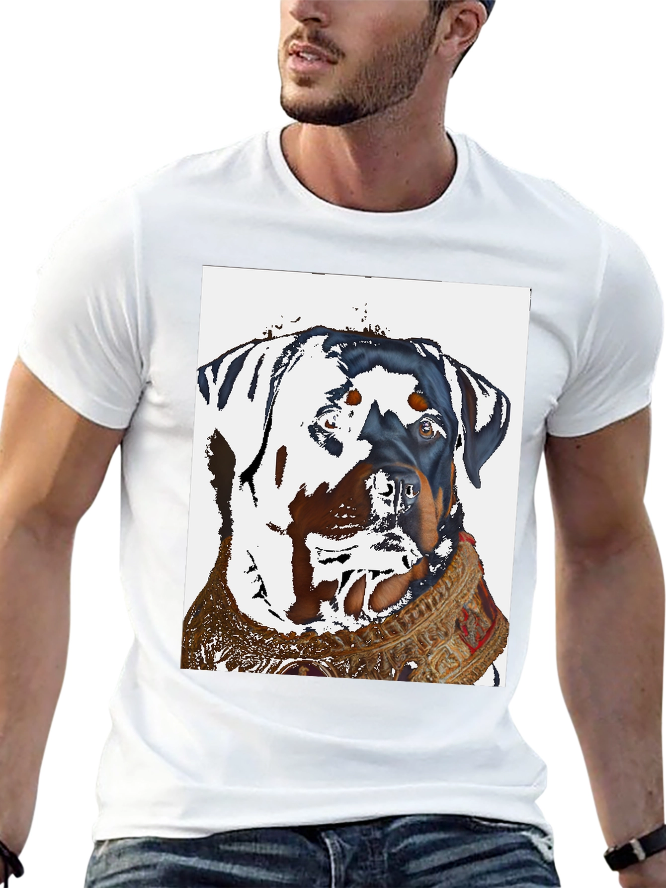 Black Rottweiler Dog T-Shirt - Cool Artistic Design view 13
