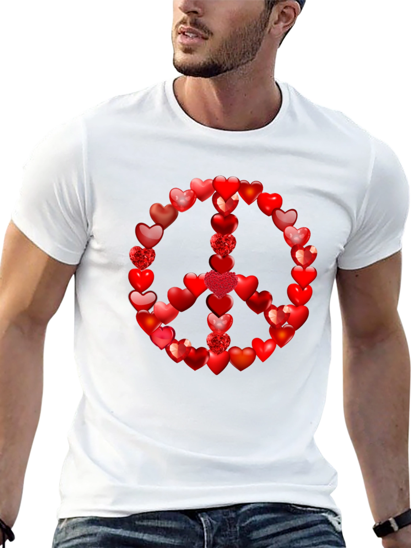 Black Heart Peace Sign T-Shirt - Love & Harmony view 13