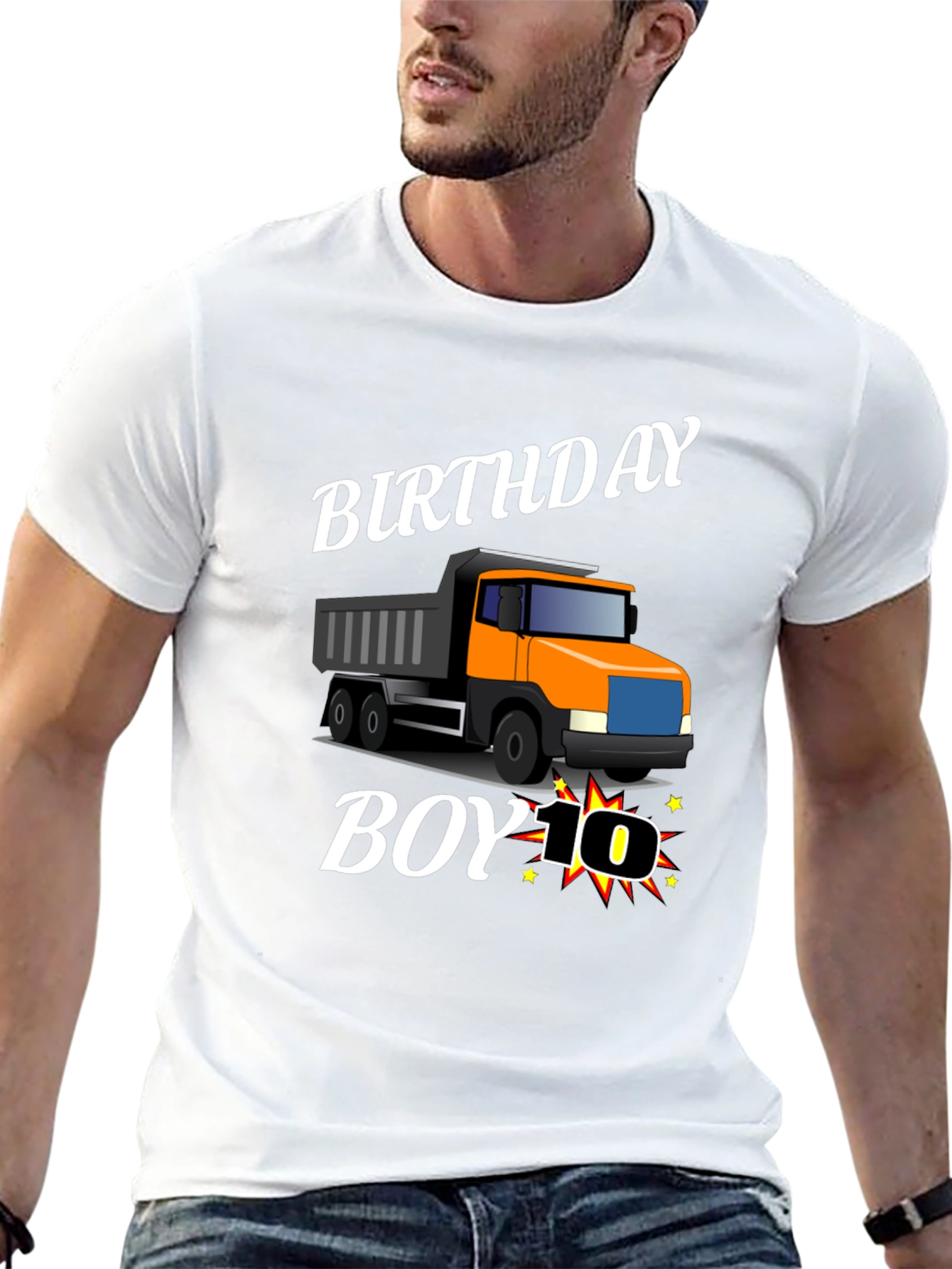 Black Birthday Boy Truck T-Shirt - Ten Years Old view 13