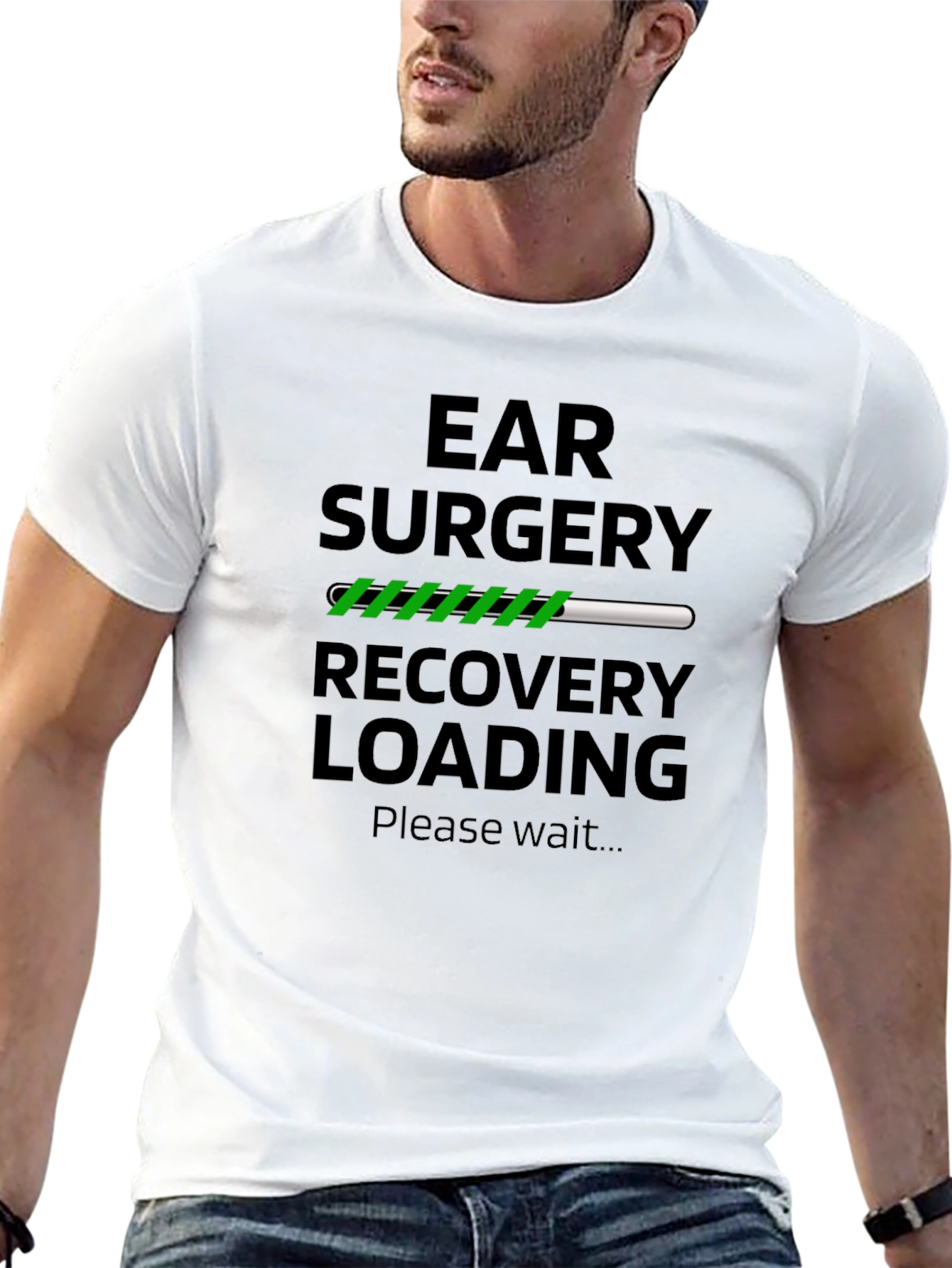 Black Ear Surgery Recovery Loading T-Shirt  view 13