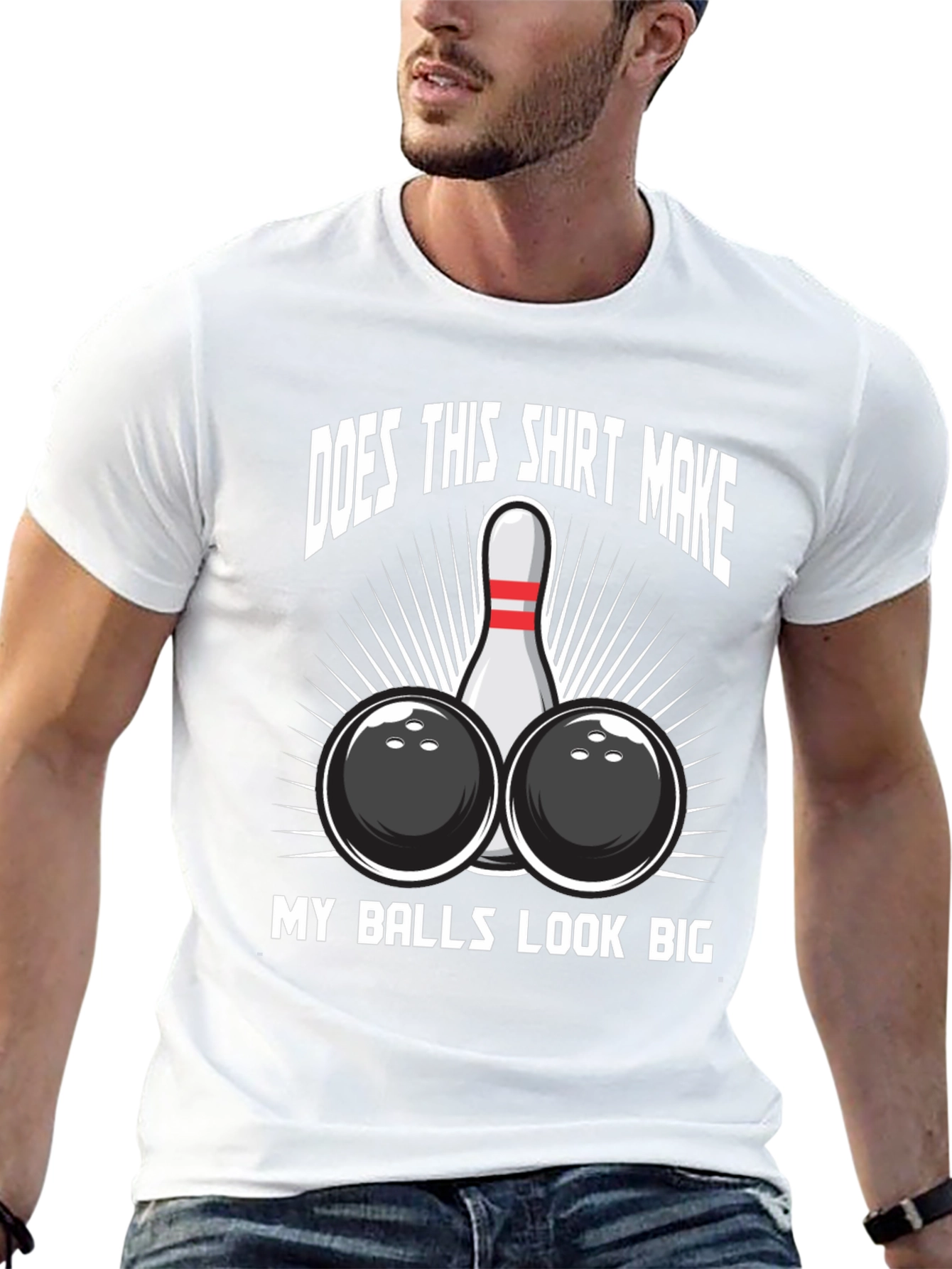 Black Funny Bowling Balls Graphic T-Shirt view 13