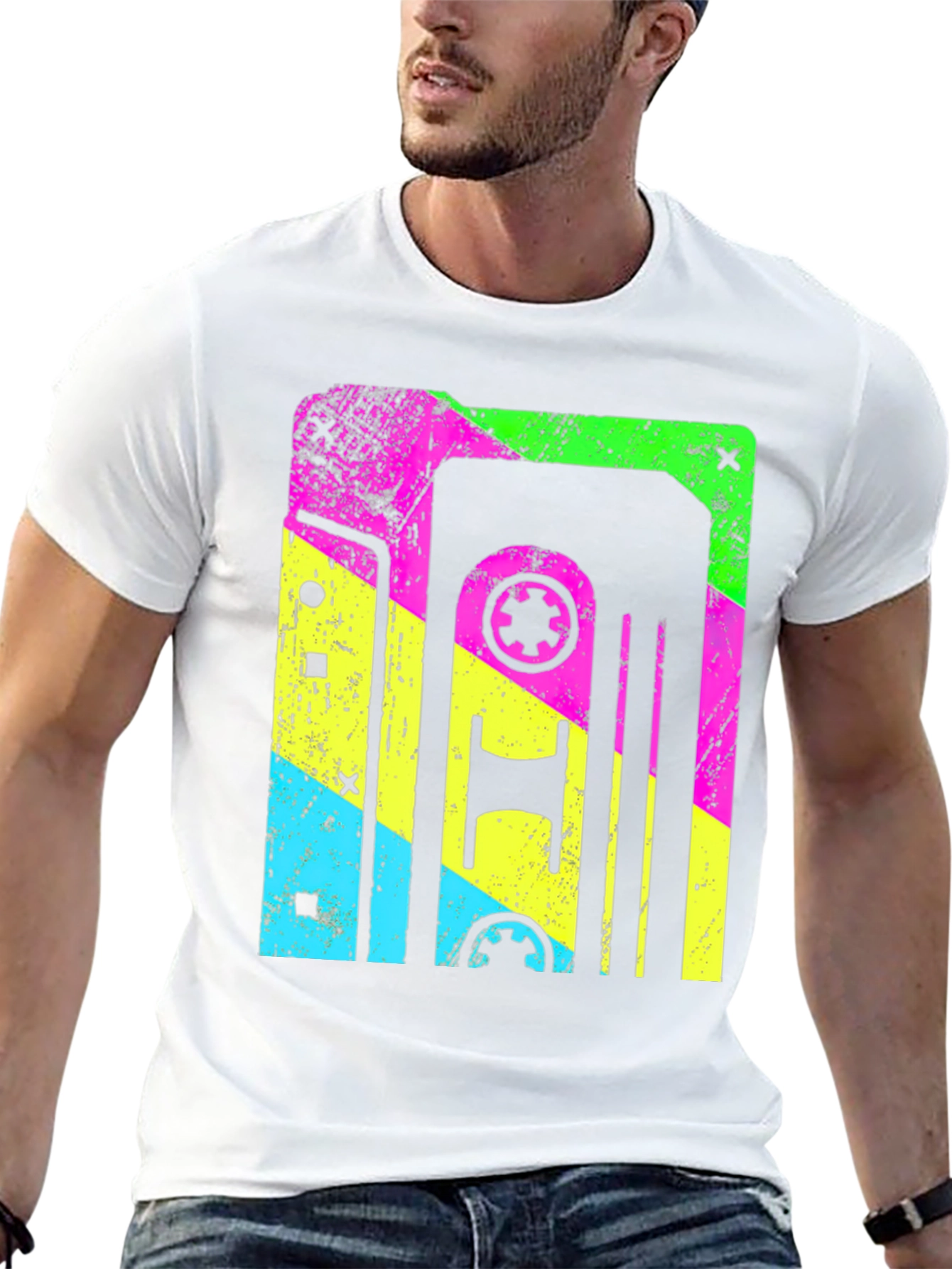 Black Retro Cassette Tape Graphic T-Shirt view 13
