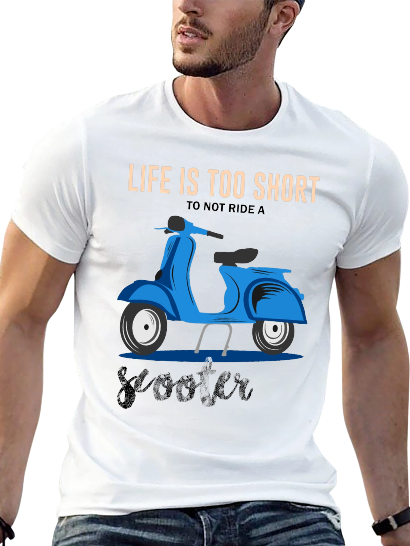 Black Life's Too Short Scooter T-Shirt view 13
