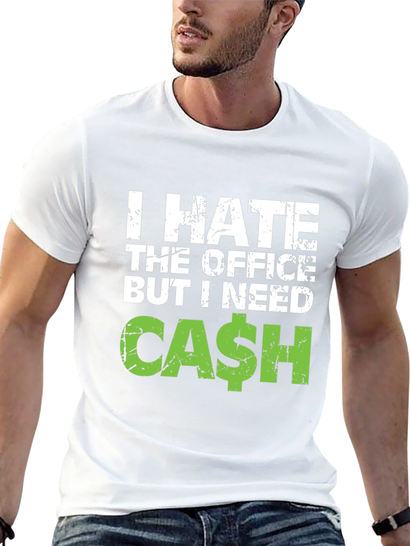 Black I Hate The Office But I Need Cash Black T-Shirt view 13