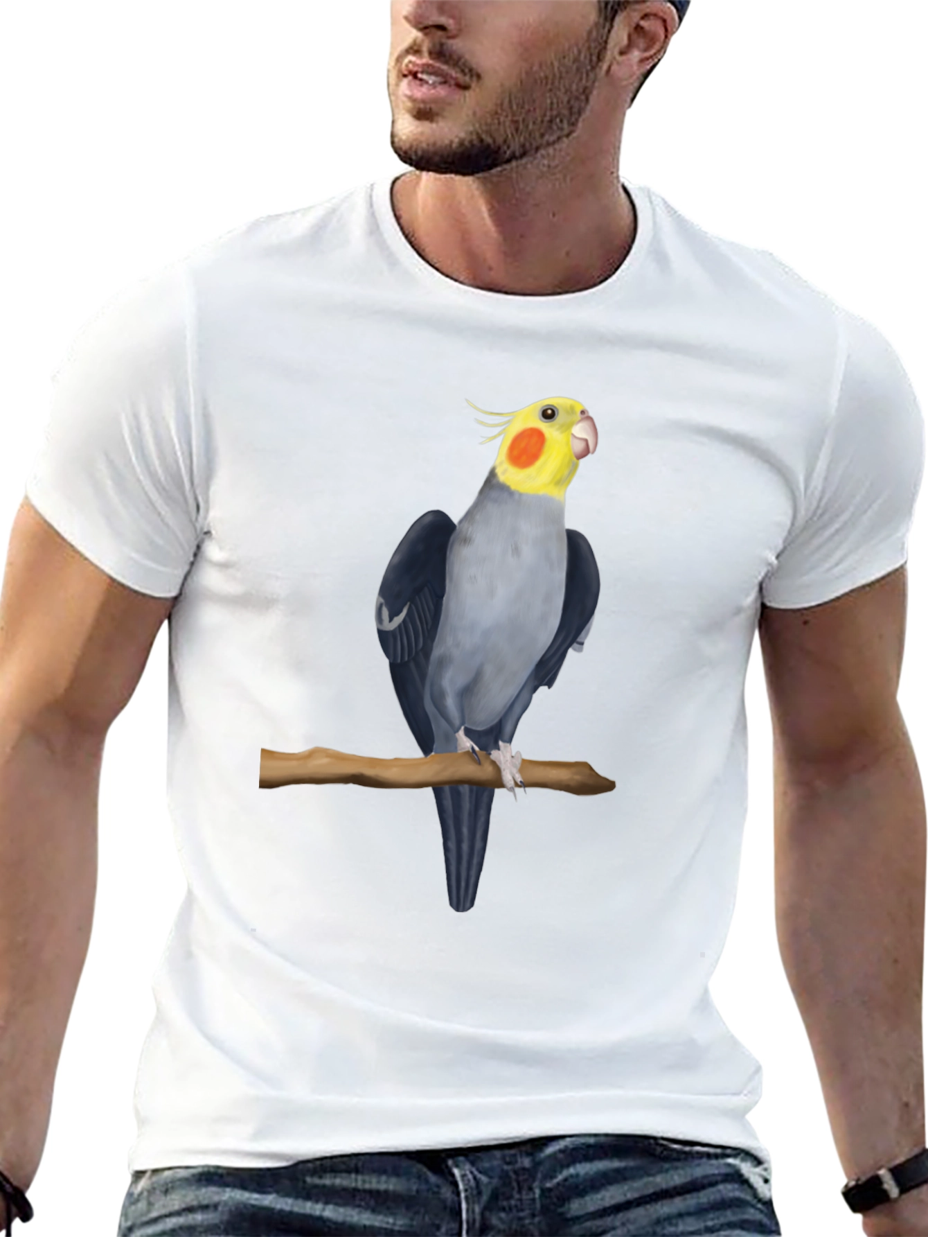 Black Cockatiel Bird Black T-Shirt view 13