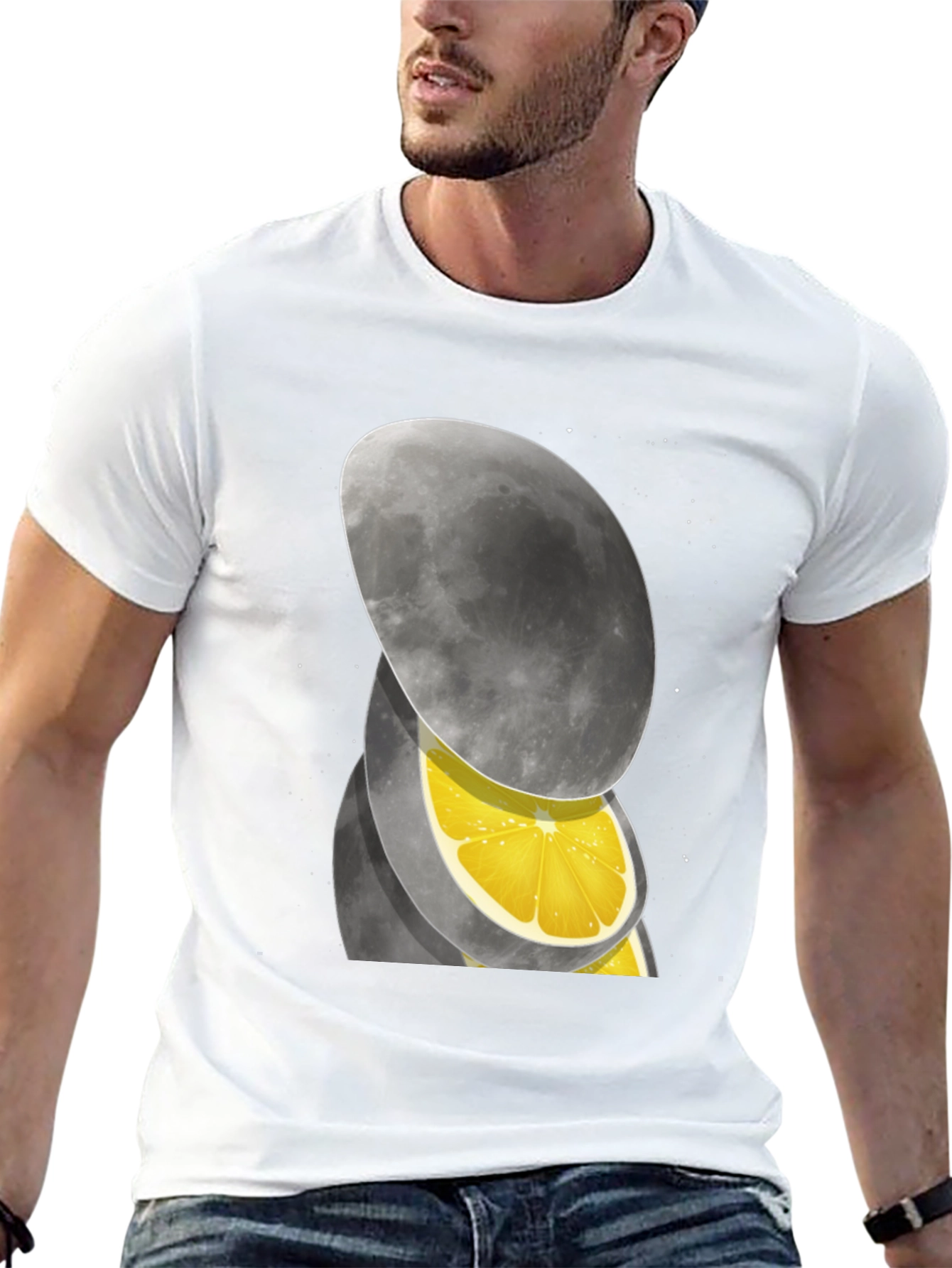 Black Moon Slice T-Shirt - Unique Graphic Tee view 13
