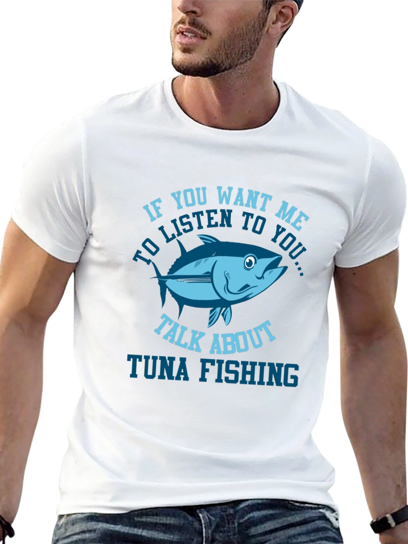 Black Funny Tuna Fishing T-Shirt view 13