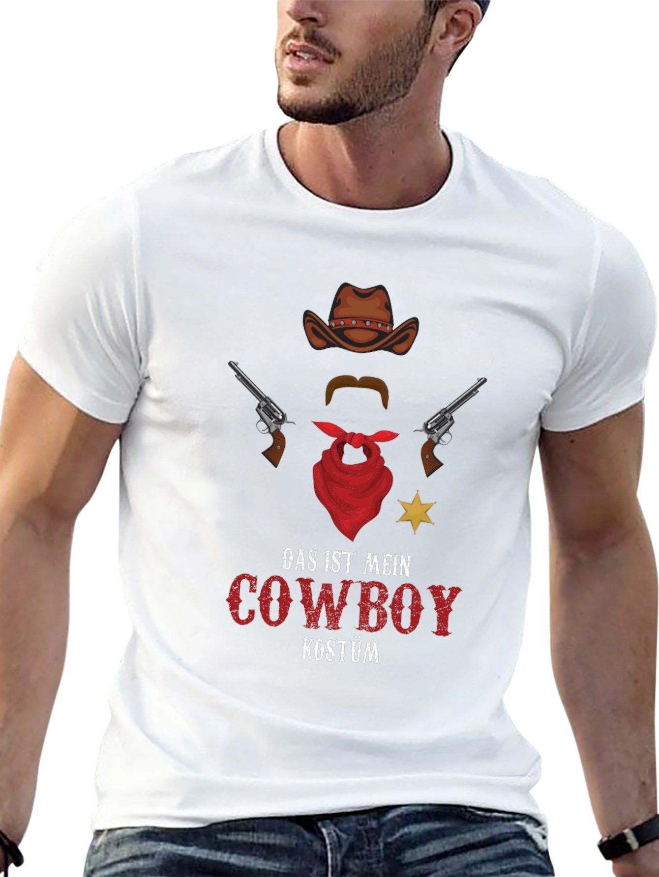 Black Cowboy Costume T-Shirt - Novelty Western Style Tee view 13