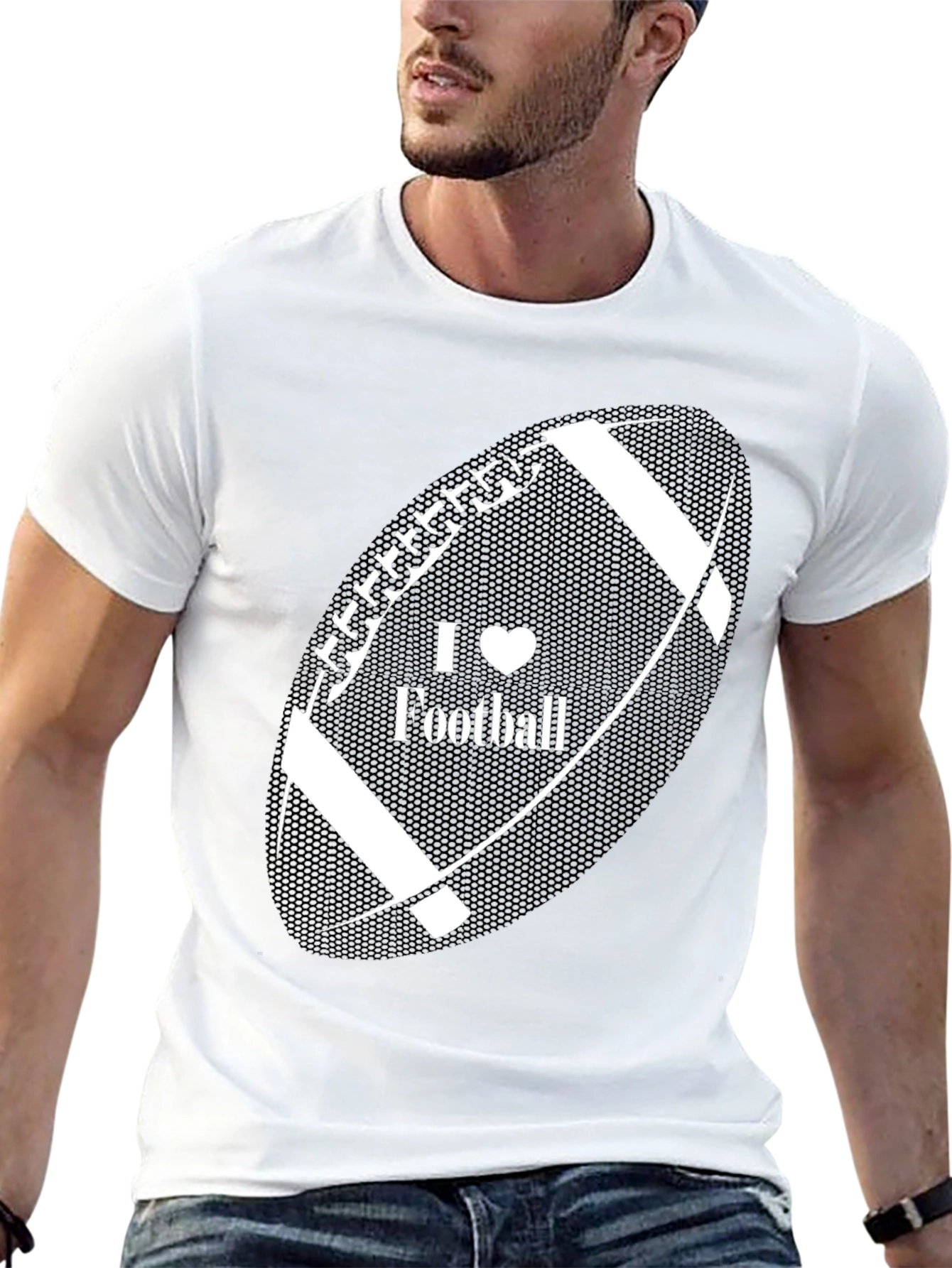 Black I Heart Football Black T-Shirt view 13