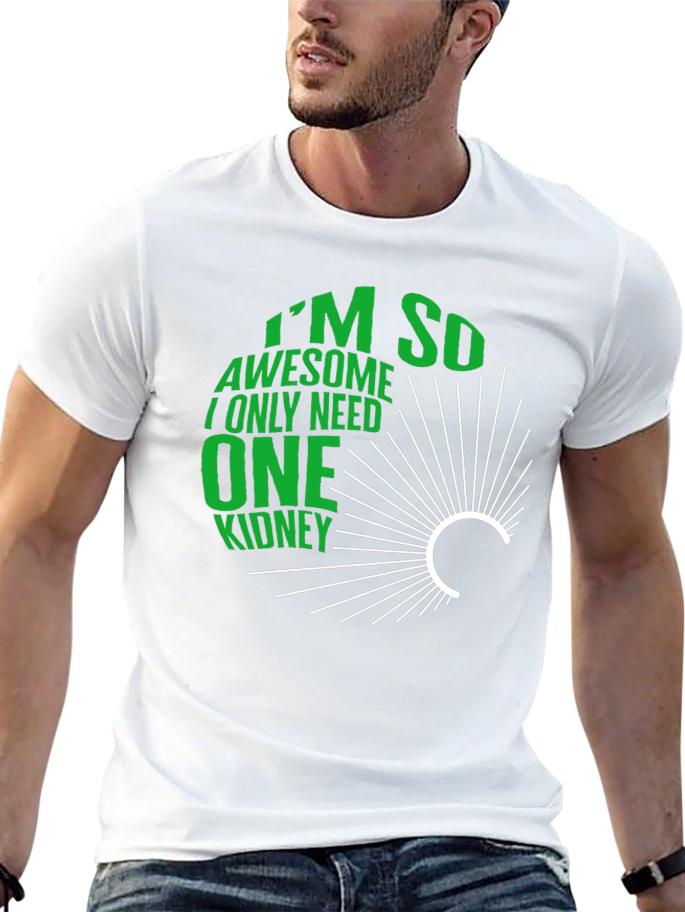 Black I'm So Awesome One Kidney T-Shirt view 13