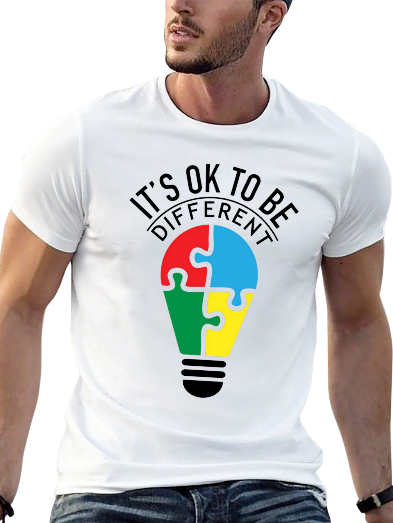 Black It's Ok to Be Different T-Shirt view 13