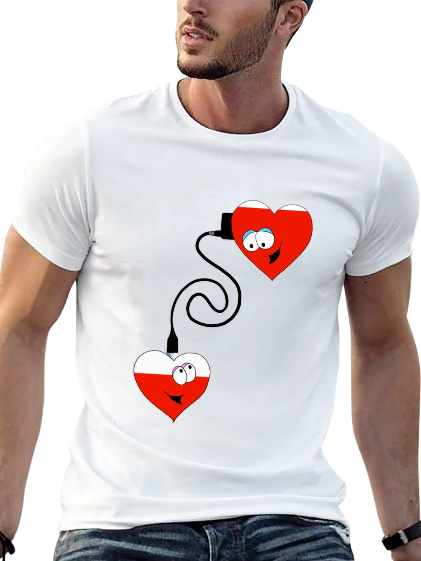 Black Connected Hearts Graphic T-Shirt view 13