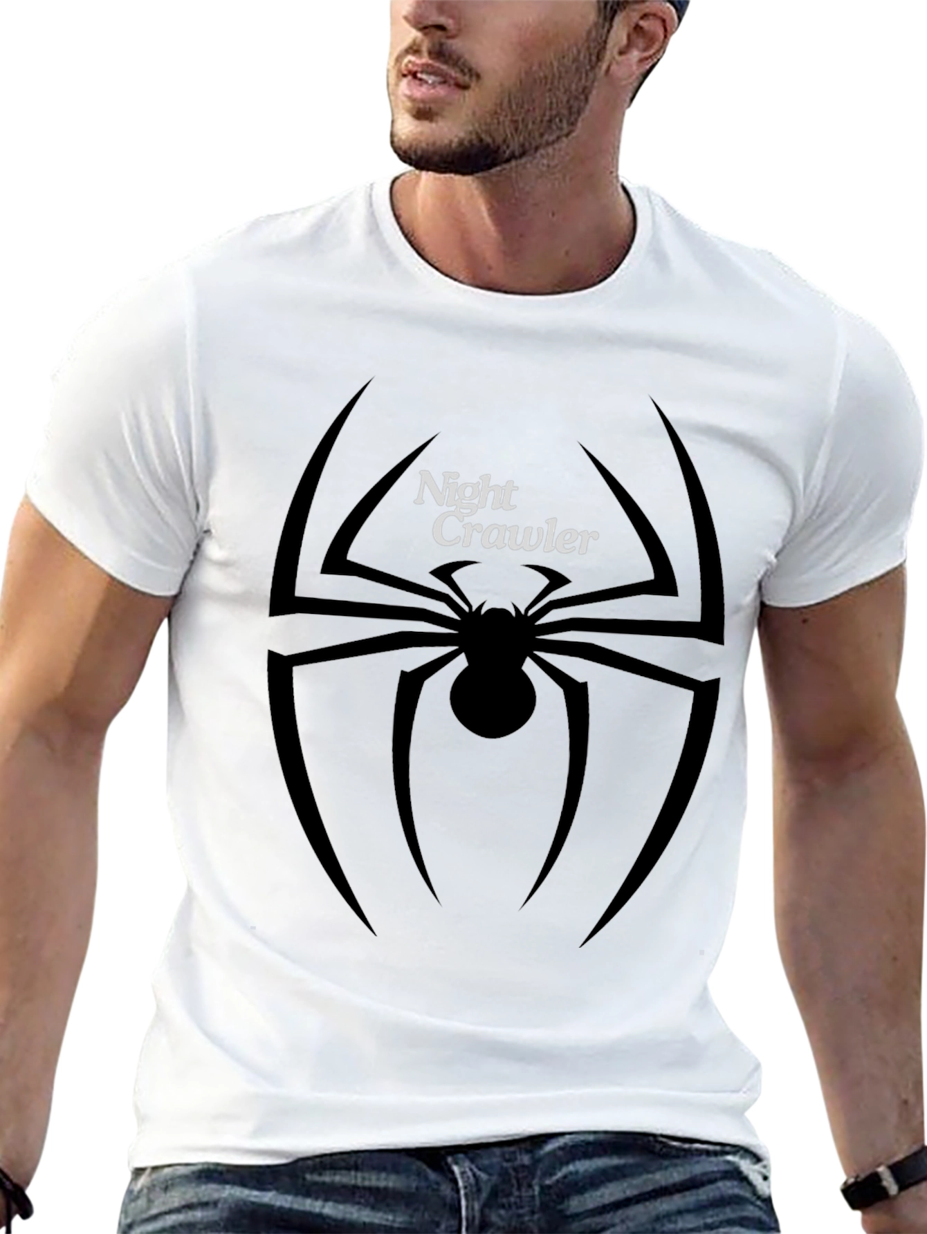 Black Night Crawler Spider Graphic Tee - Black view 13