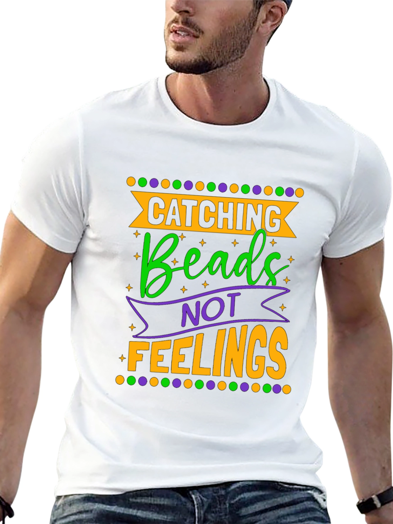 Black Catching Beads Not Feelings Graphic Tee view 13