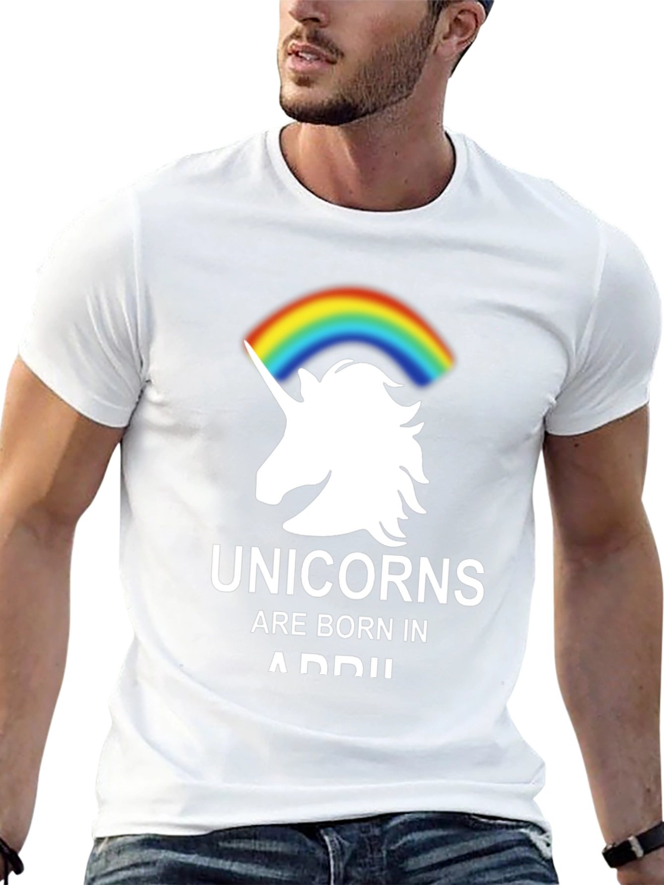 Black Unicorns Are Born in April T-Shirt view 13