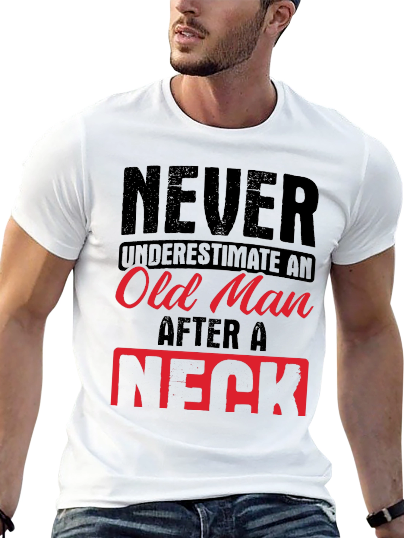 Black Never Underestimate Old Man Humor Graphic Tee view 13