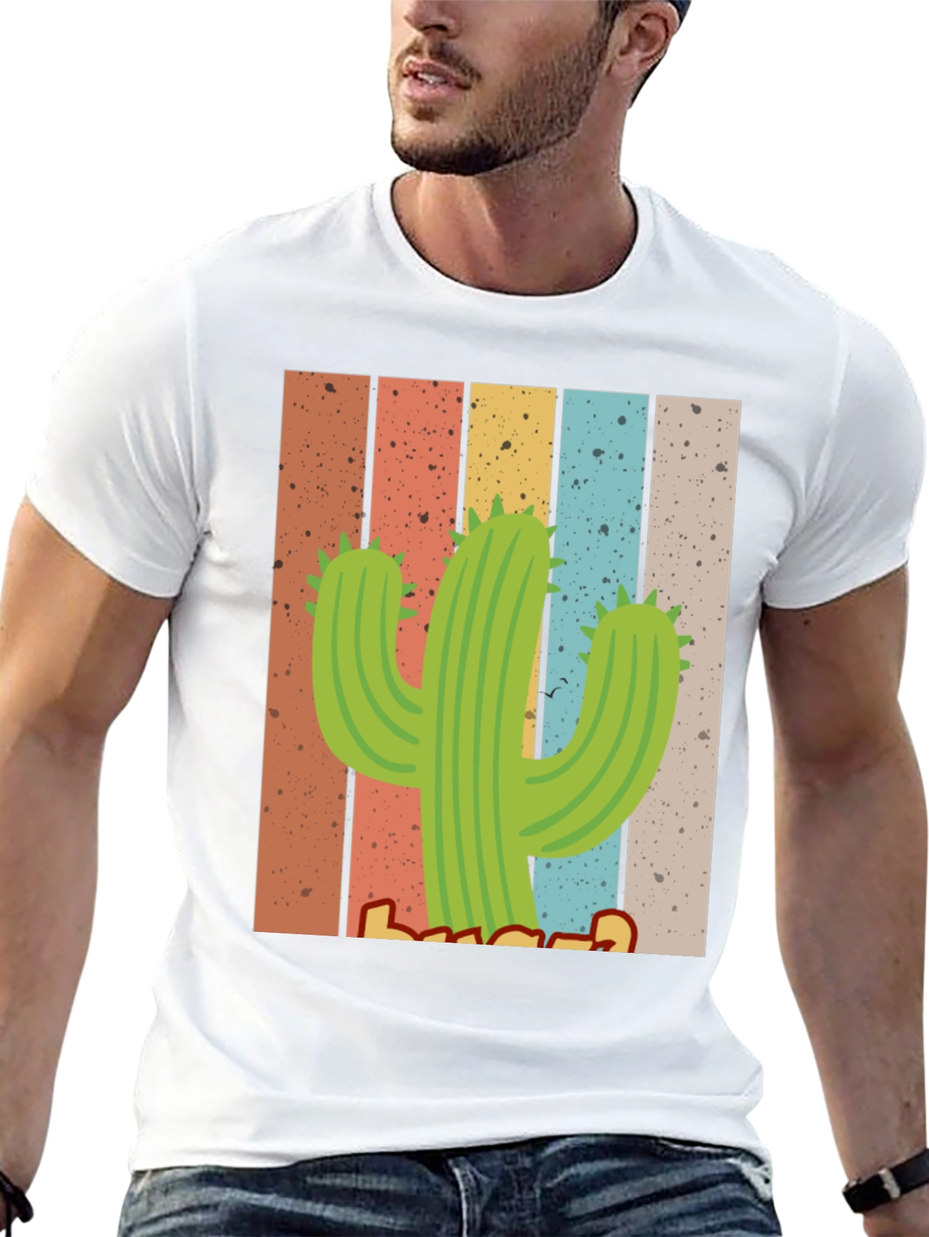 Black Retro Cactus T-Shirt - Desert Vibes view 13