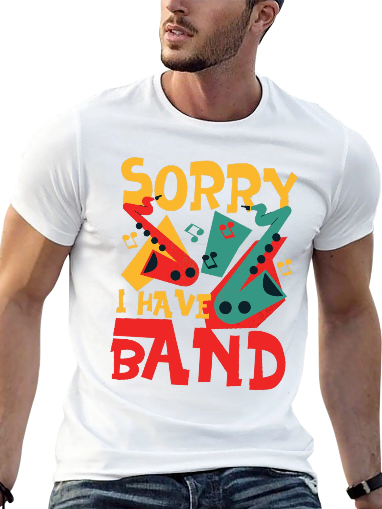 Black Sorry I Have Band Funny Musician T-Shirt view 13