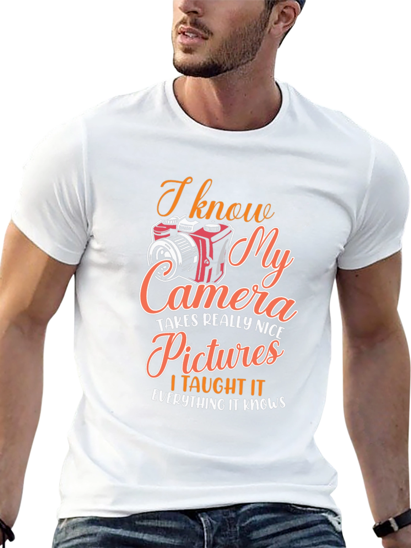 Black Photographer Graphic T-Shirt - I Know My Camera view 13