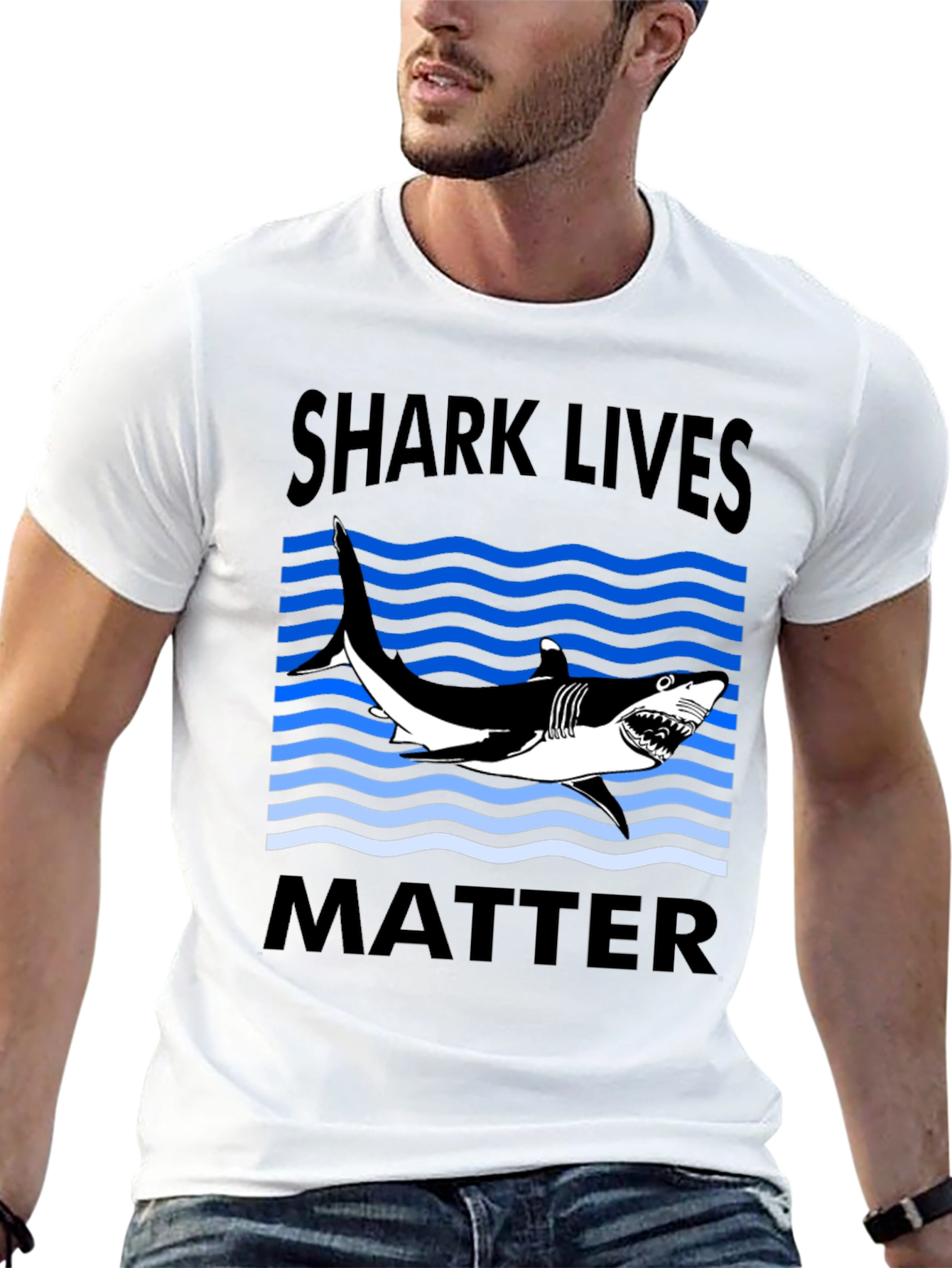 Black Shark Lives Matter Graphic T-Shirt view 13