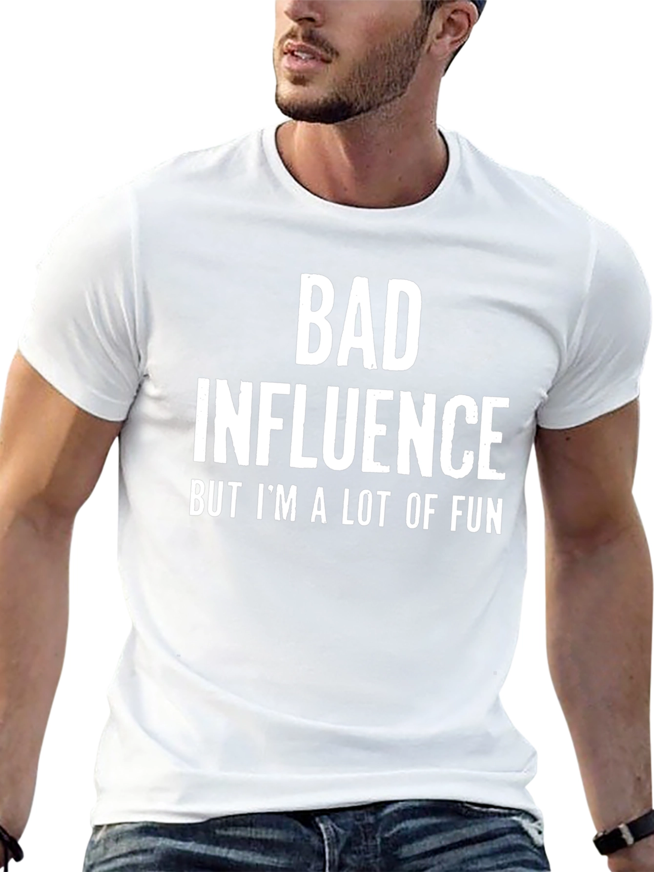 Black Bad Influence Fun T-Shirt view 13