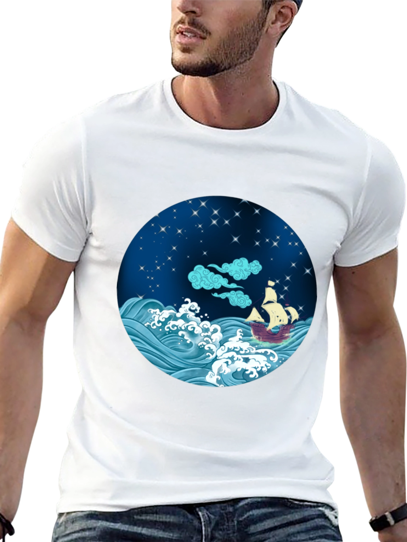 Nautical Night T-Shirt - Sea Adventure Tee - 13