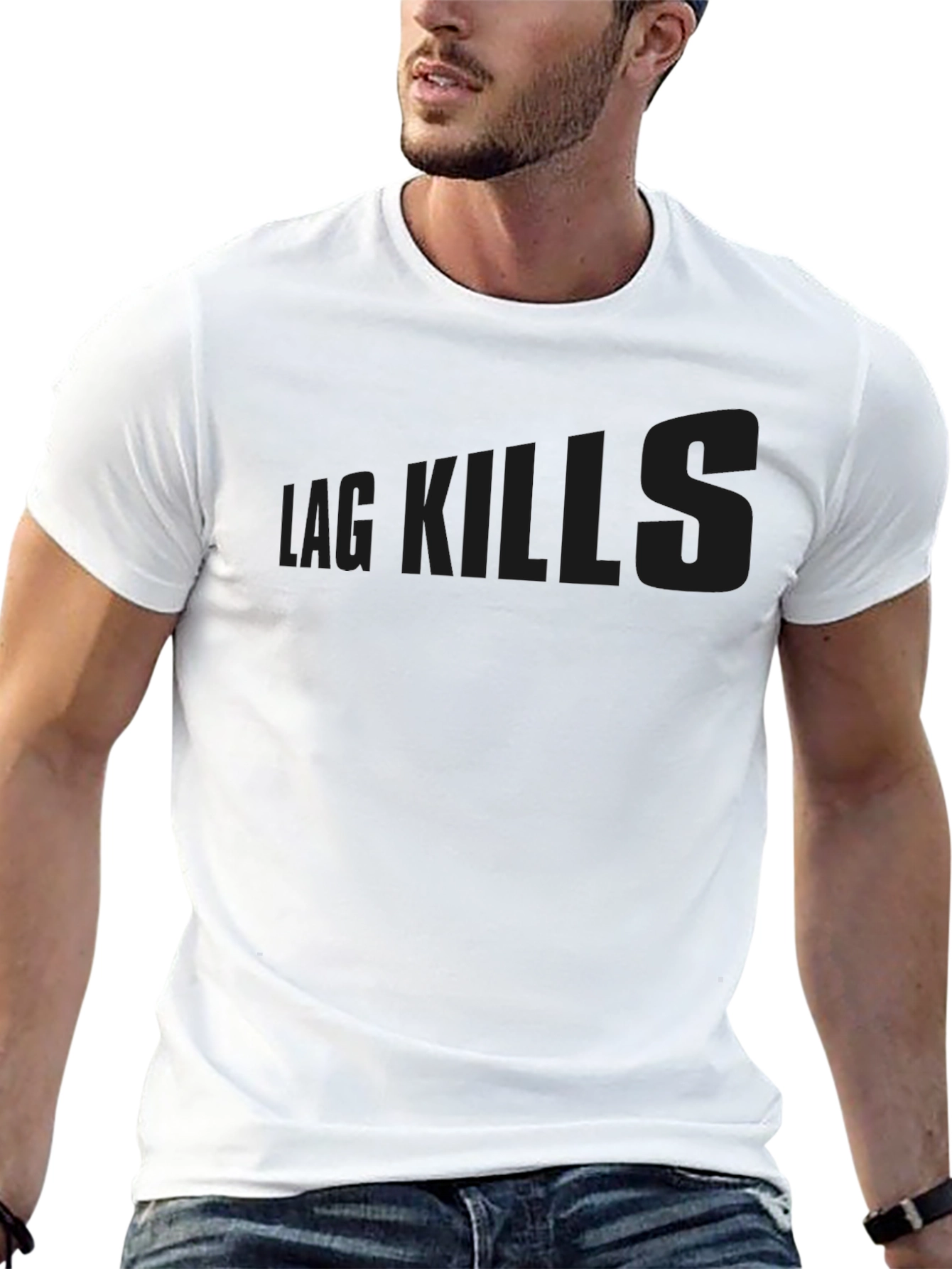 Black Black T-Shirt 'Lag Kills' view 13