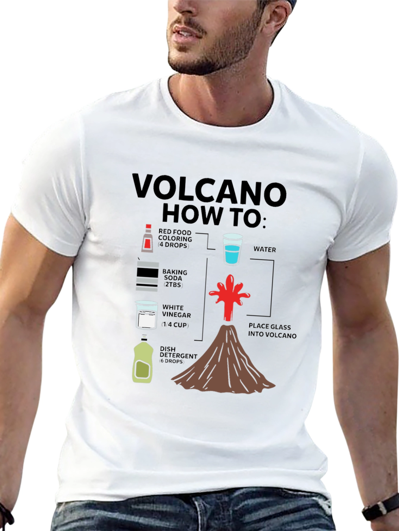 Volcano How-To T-Shirt Science Experiment Tee - 13