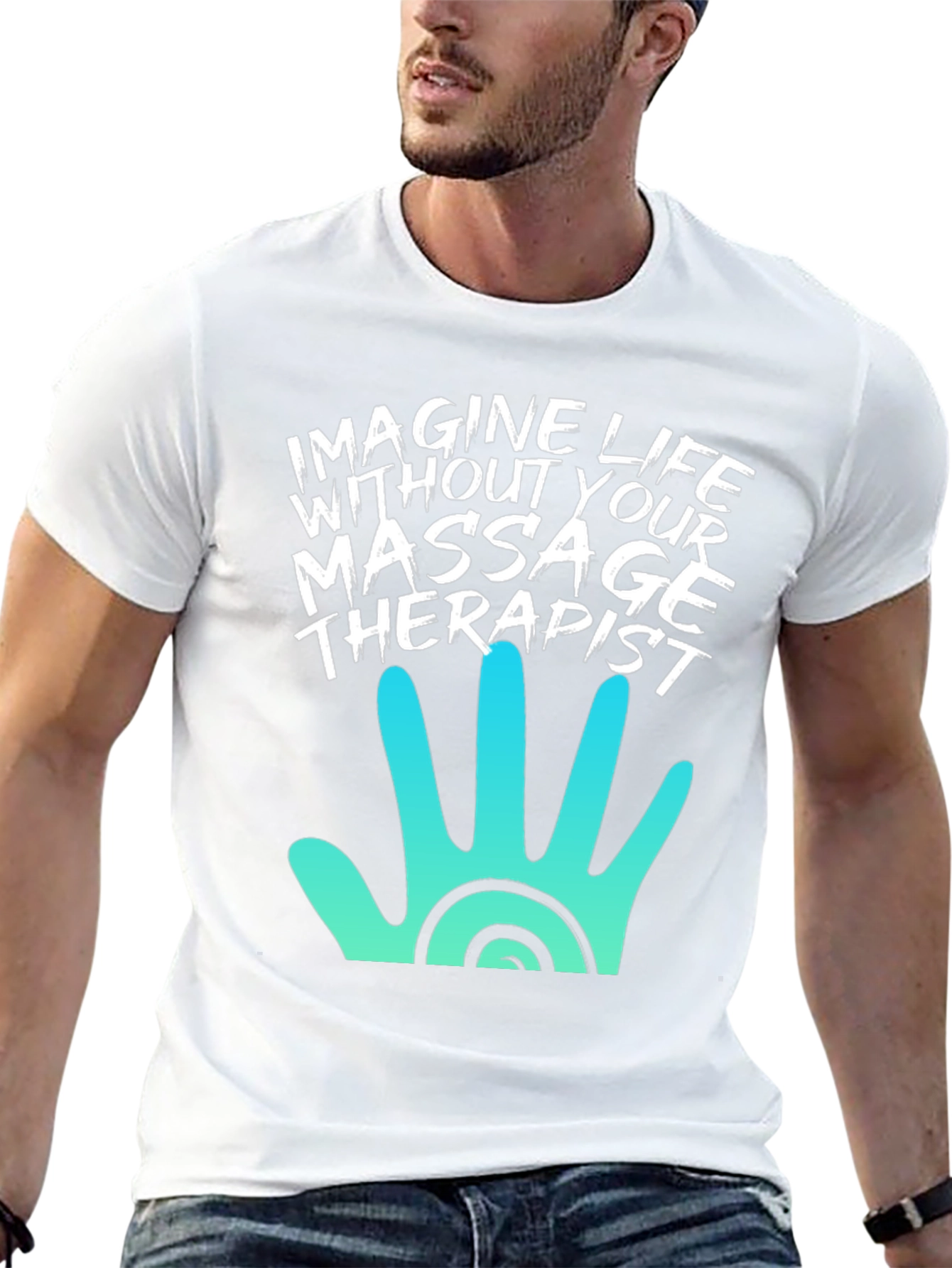 Black Massage Therapist T-Shirt - Imagine Life Without It! view 13