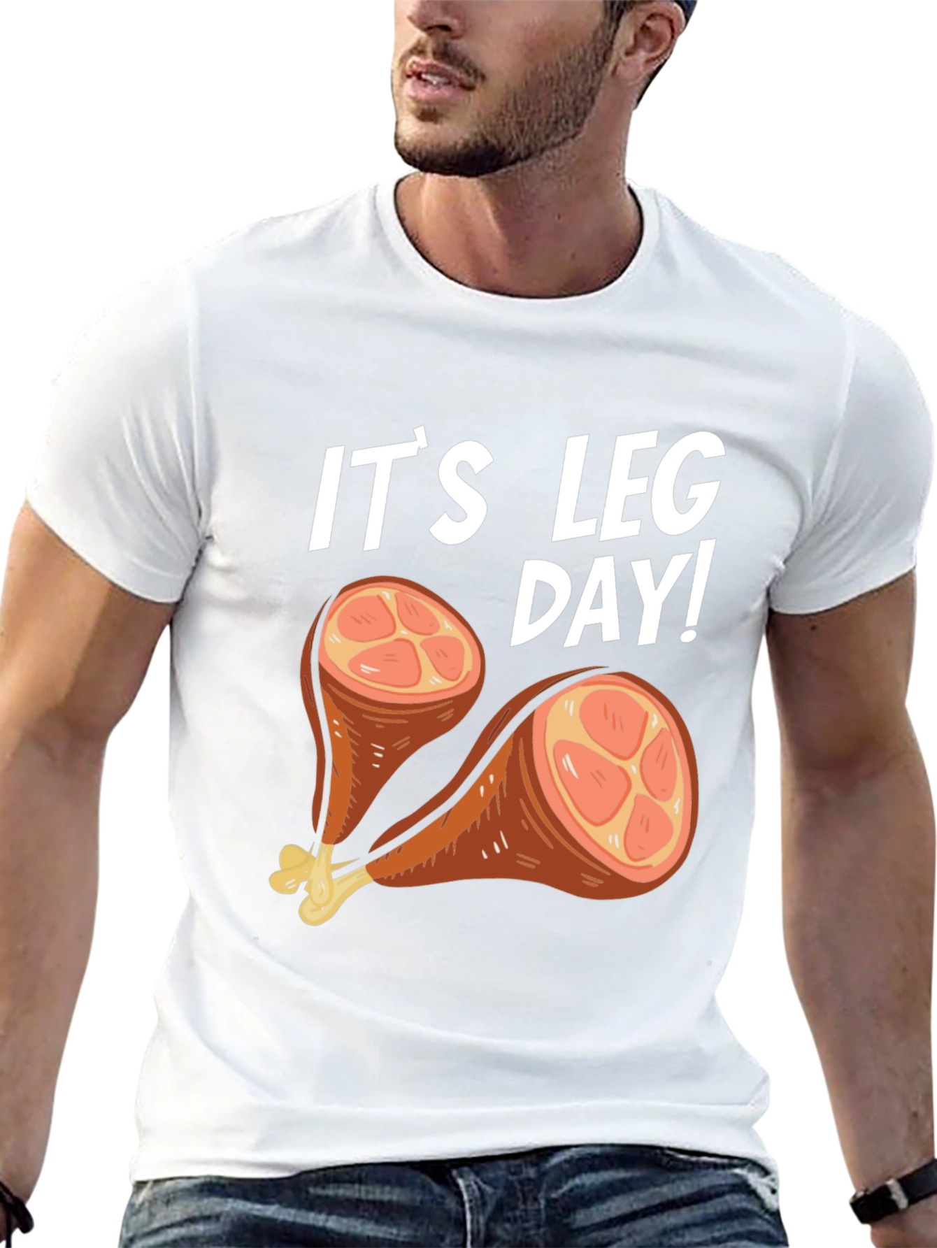 Black It's Leg Day Turkey Humor T-Shirt view 13