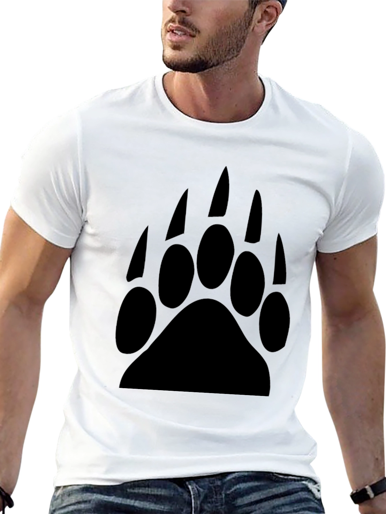 Black Bear Paw Graphic Tee - Men's Black T-Shirt view 13