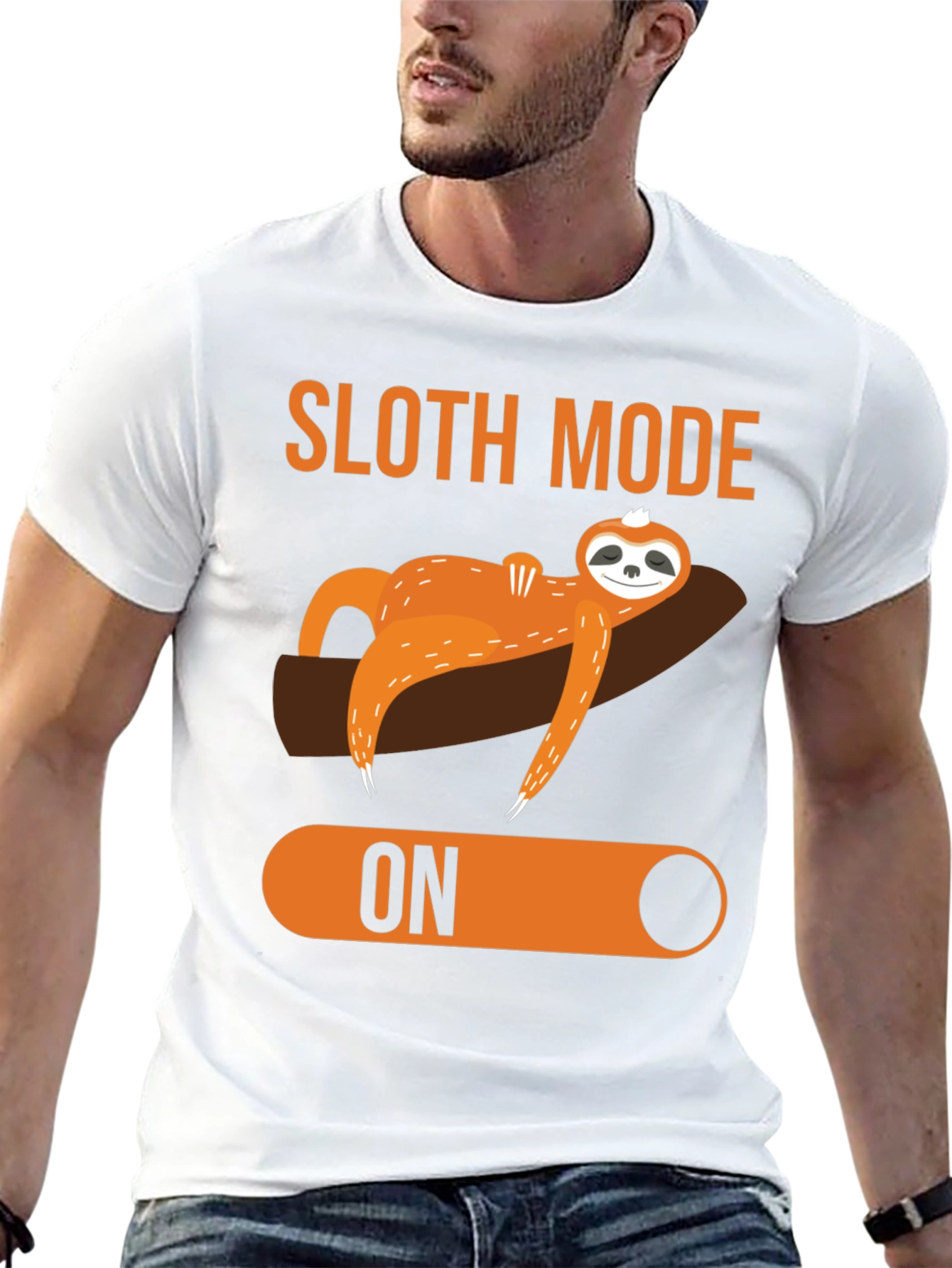 Black Sloth Mode ON Graphic T-Shirt view 13