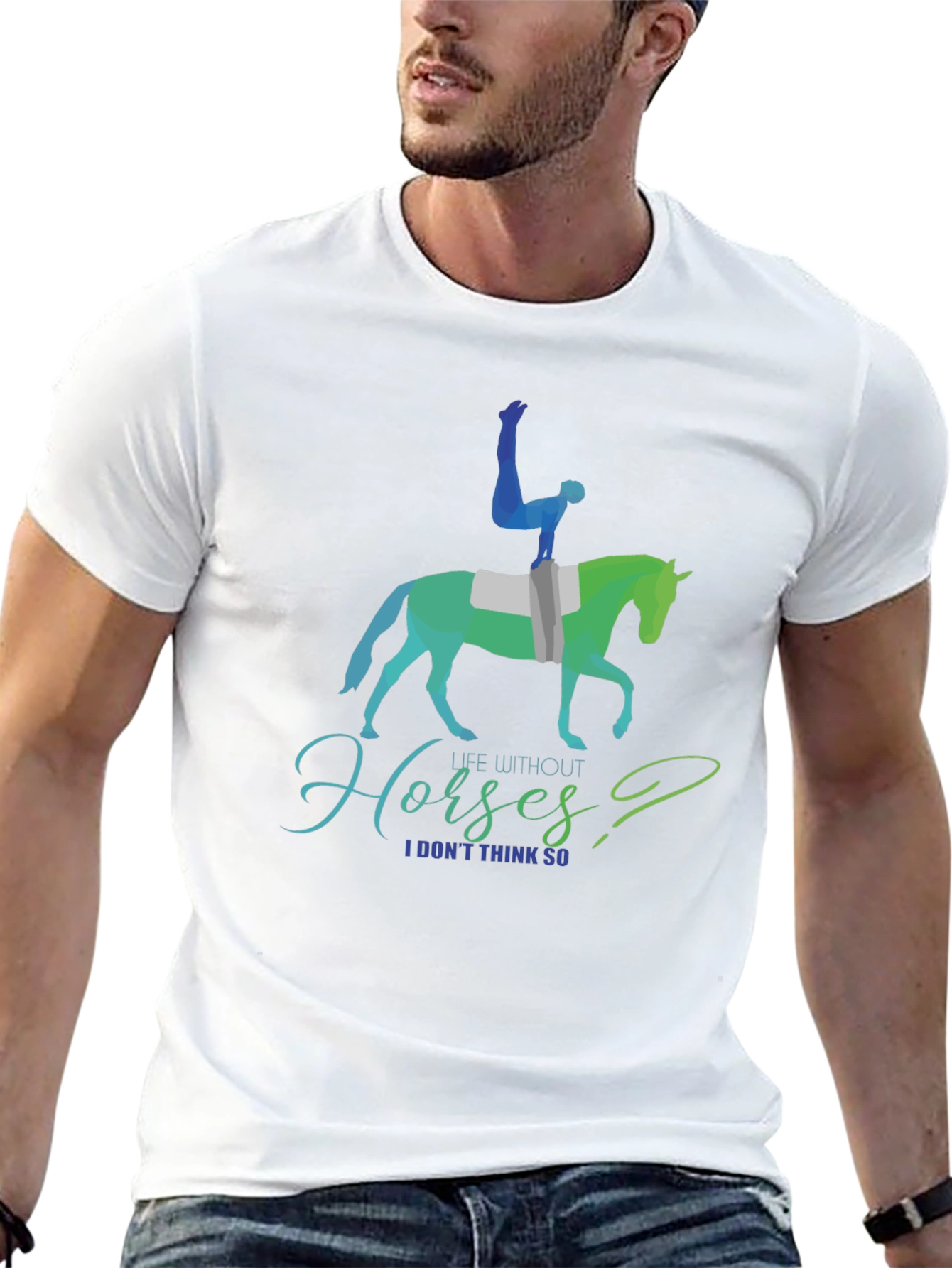Black Equestrian T-Shirt: Life Without Horses? view 13